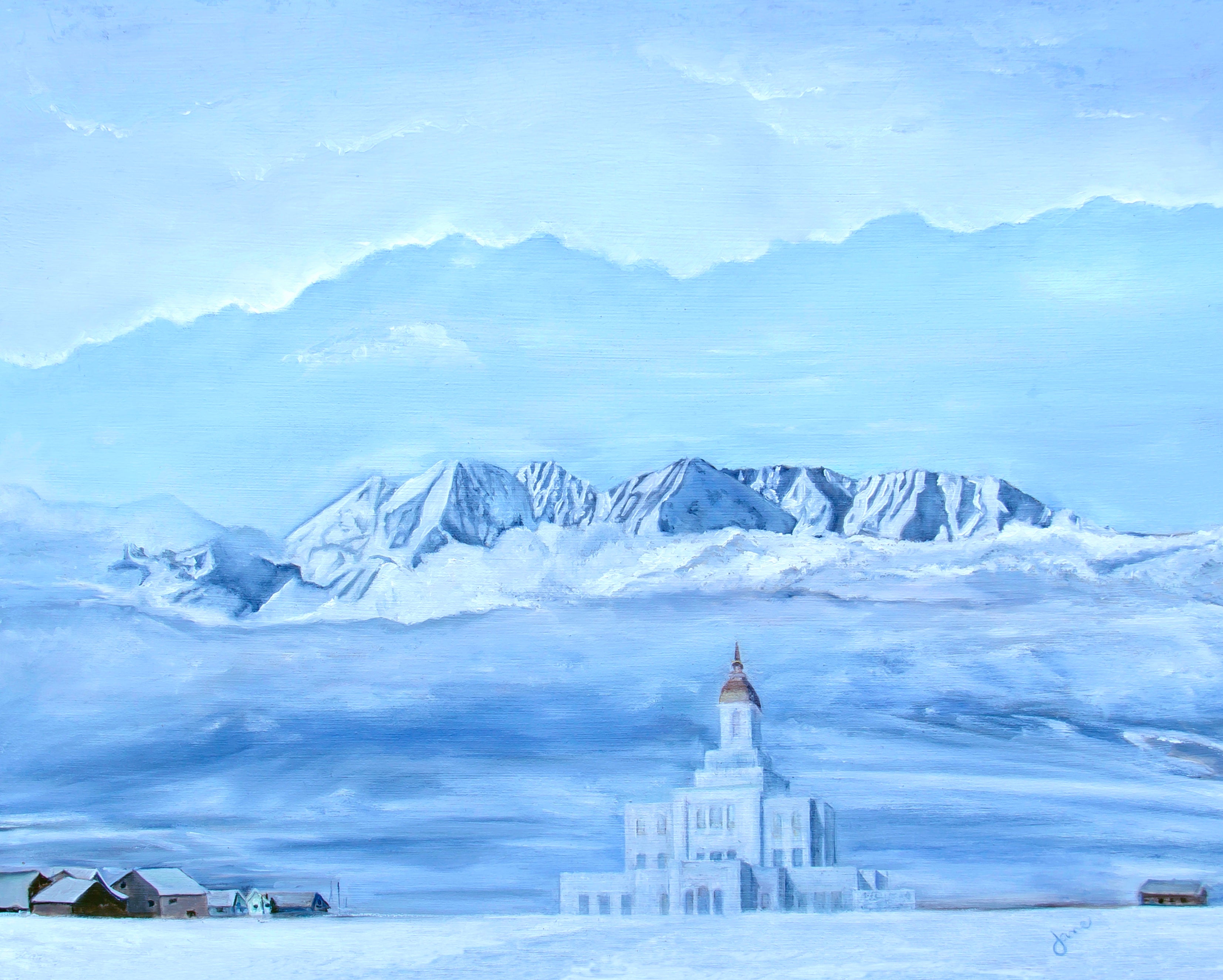 Deseret Peak Temple--Hope in the Bleak of Winter, by Jane Autry