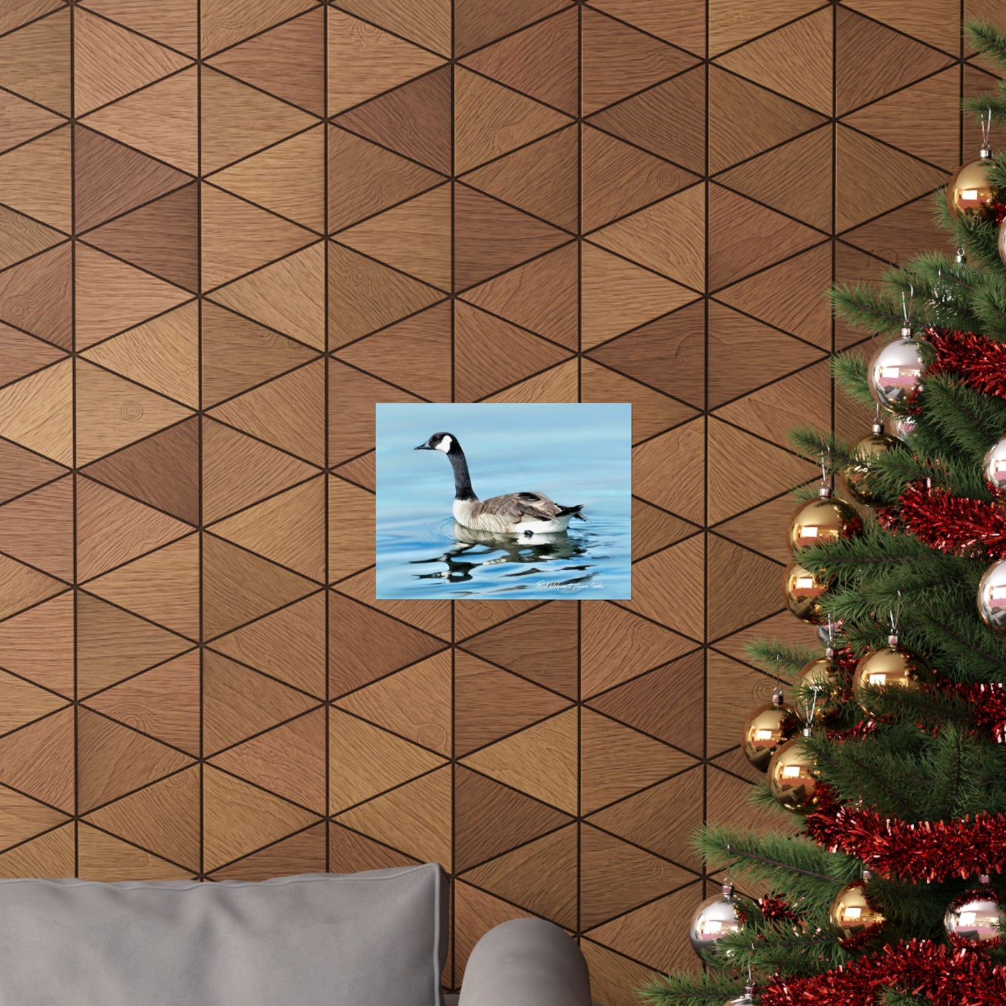 Premium Matte Print, Canada Goose on Stansbury Lake, by Rod Walgamott (Reference Photo by Lyman Condie)