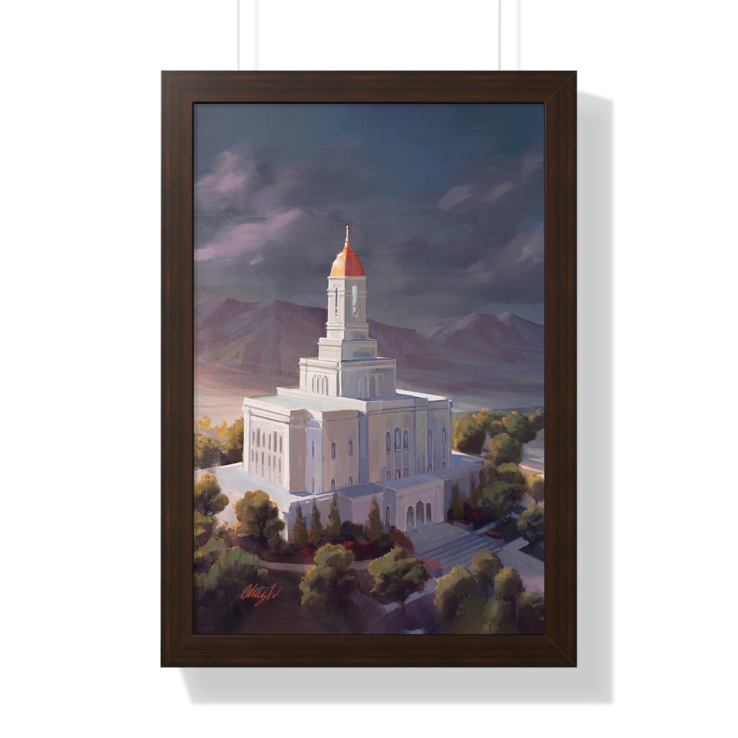 Framed Matte Print, Deseret Peak Temple--After the Storm, by Chaz Walgamott