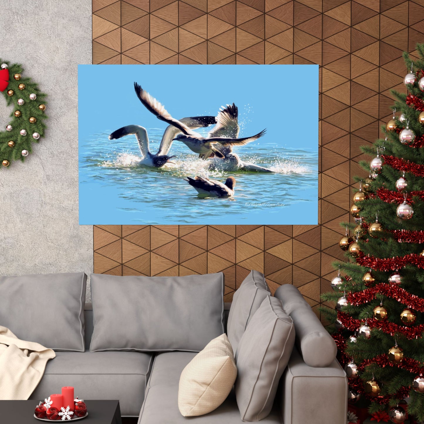 Premium Matte Print, Gull Fight on Stansbury Lake, by Rod Walgamott