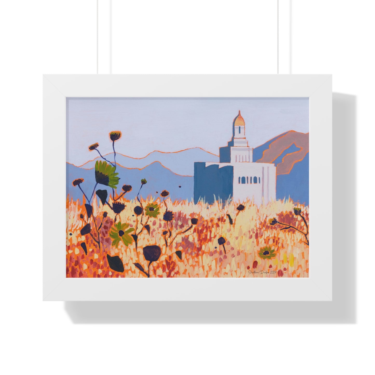 Premium Matte Print--Framed, Deseret Peak Temple by Shellece Durfee