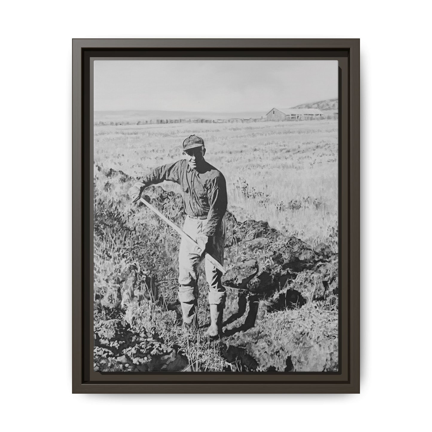 Canvas Art Print - Framed, Clyde Hogan's 1.5 Mile Trench by Rod Walgamott