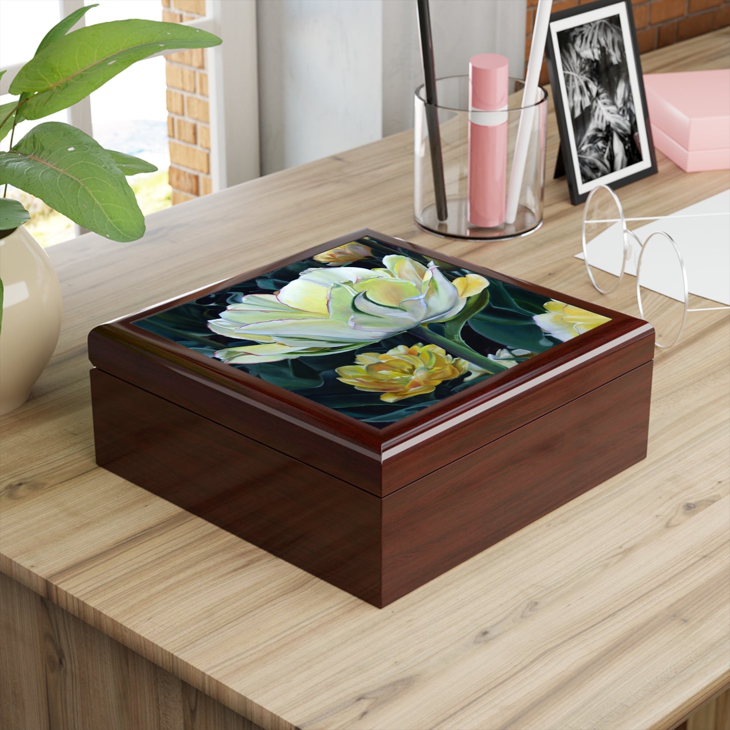 Elegant Floral Jewelry Box, featuring "All the Pretty Girls" , by Jane Autry