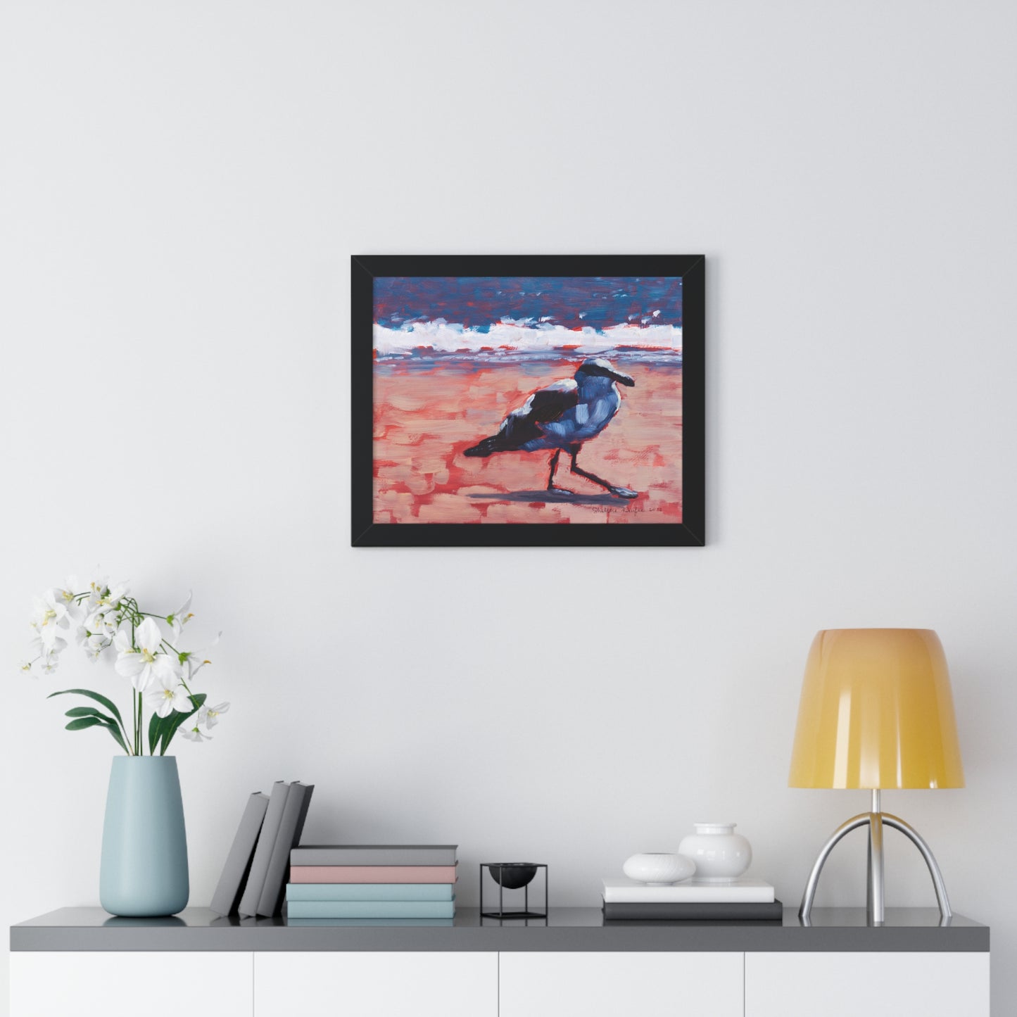 Framed Matte Print, Seagull, by Shellece Durfee