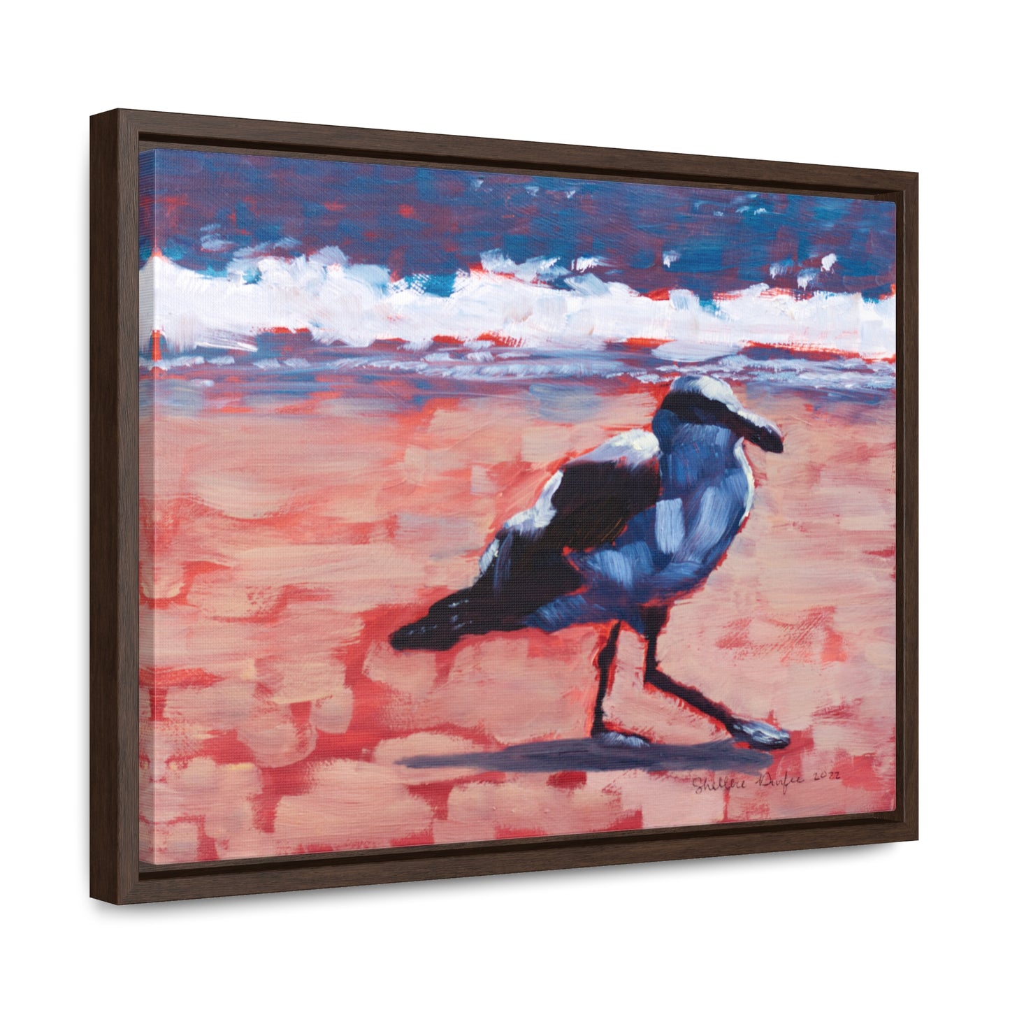 Stretched Canvas Print in Wood Frame, Seagull, by Shellece Durfee