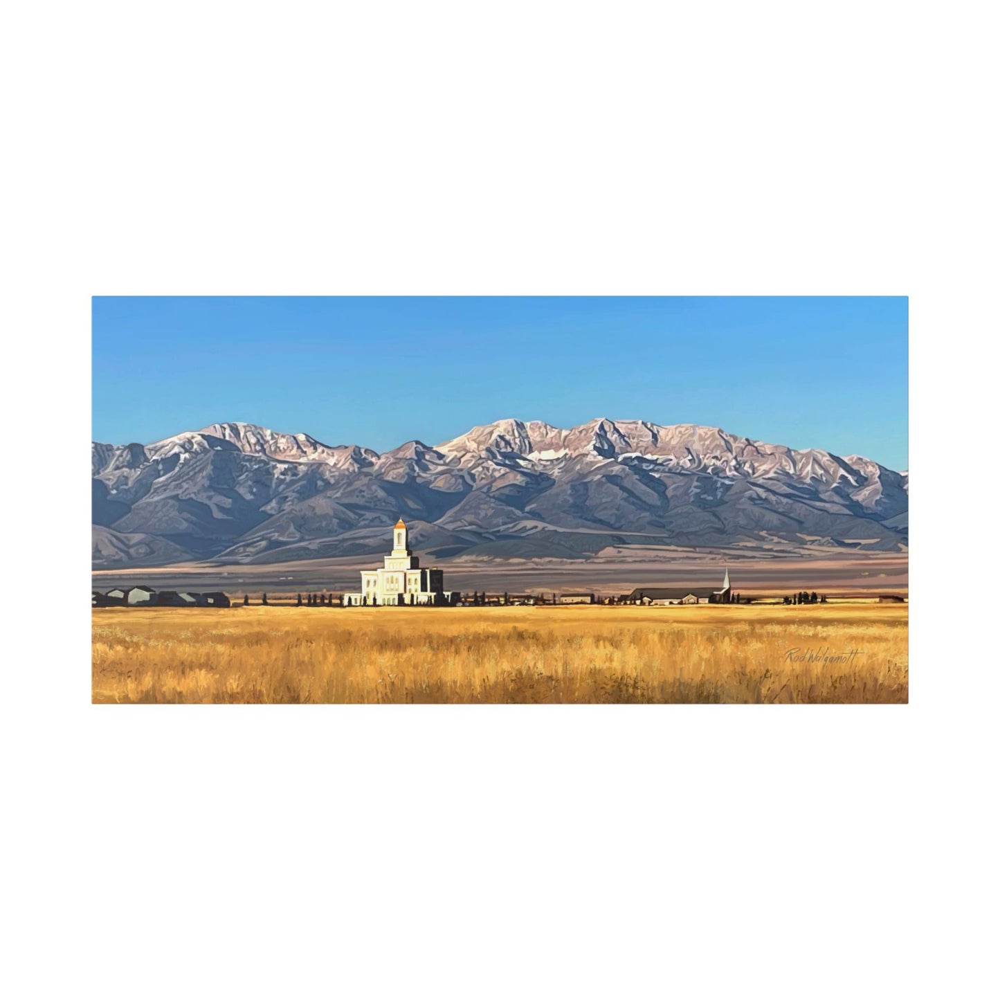 Classic Stretched Canvas, Deseret Peak Temple and Deseret Peak, by Rod Walgamott