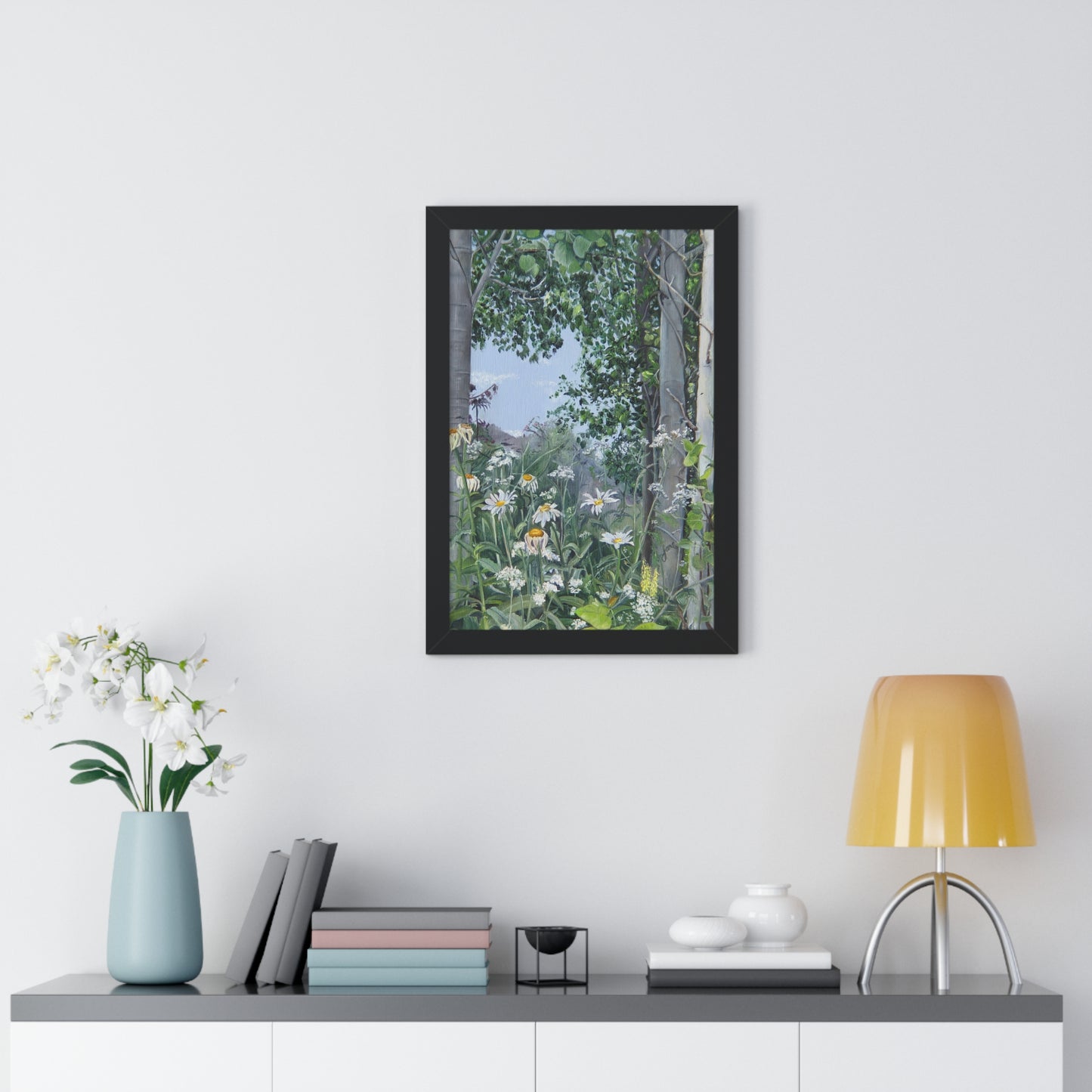 Quakies and Daisies by Jane Autry, Framed Matte Paper Print