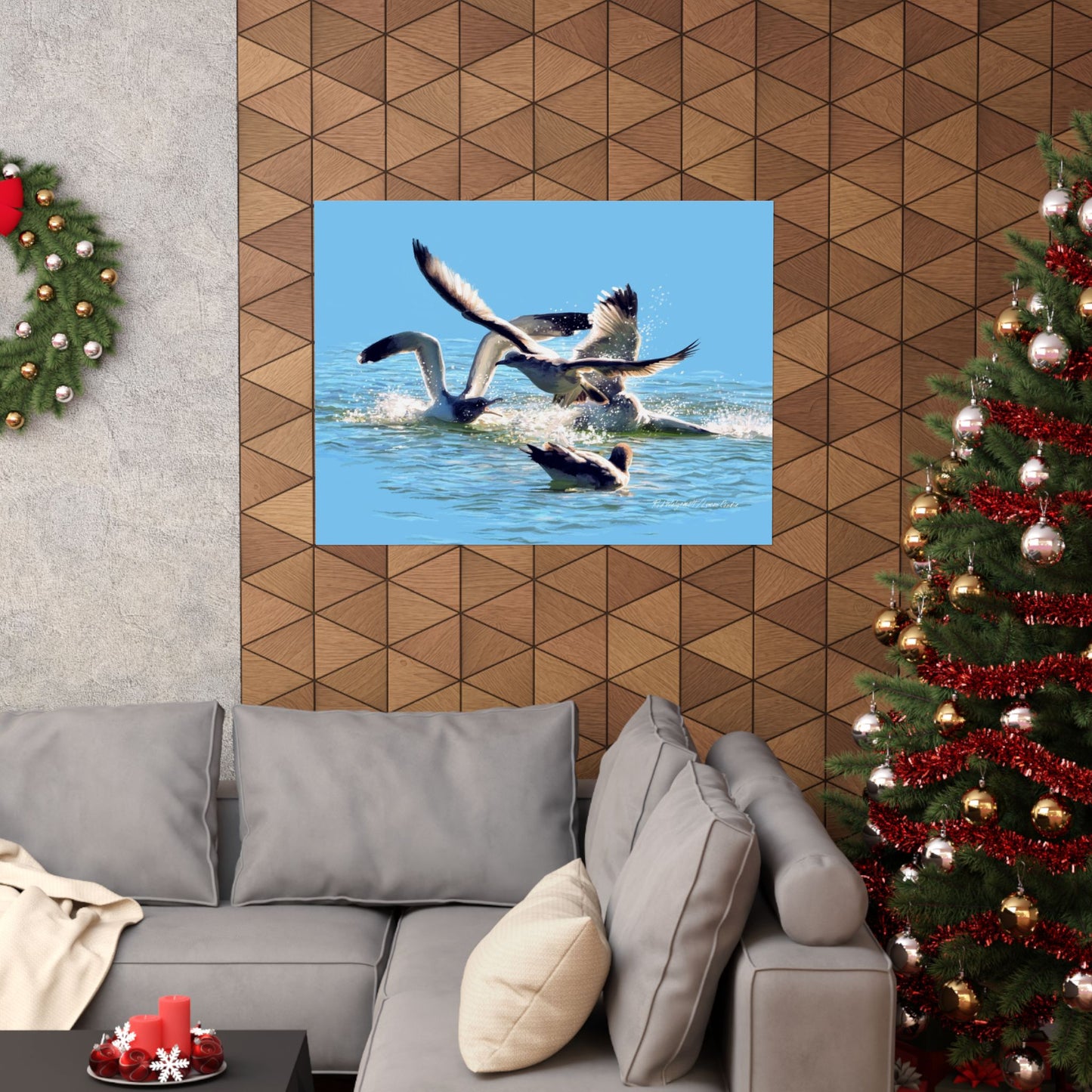 Premium Matte Print, Gull Fight on Stansbury Lake, by Rod Walgamott