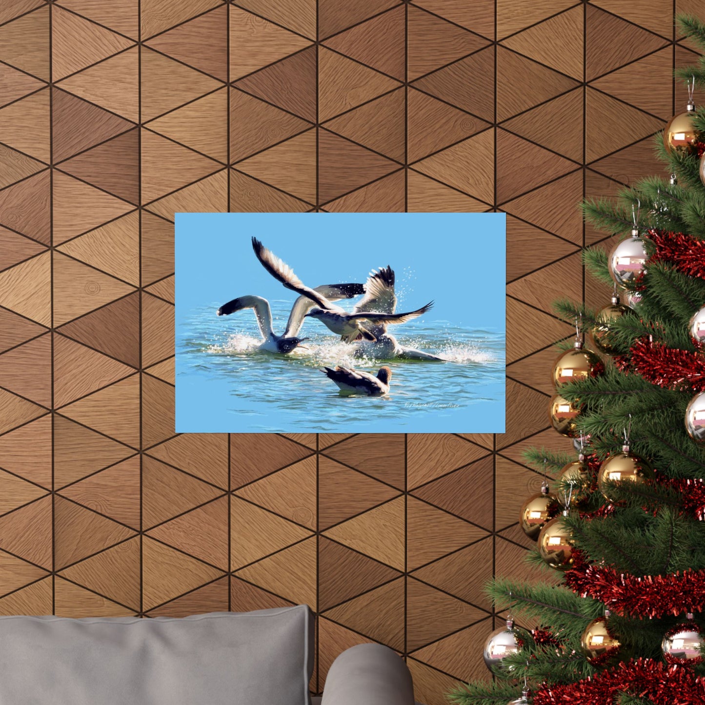 Premium Matte Print, Gull Fight on Stansbury Lake, by Rod Walgamott