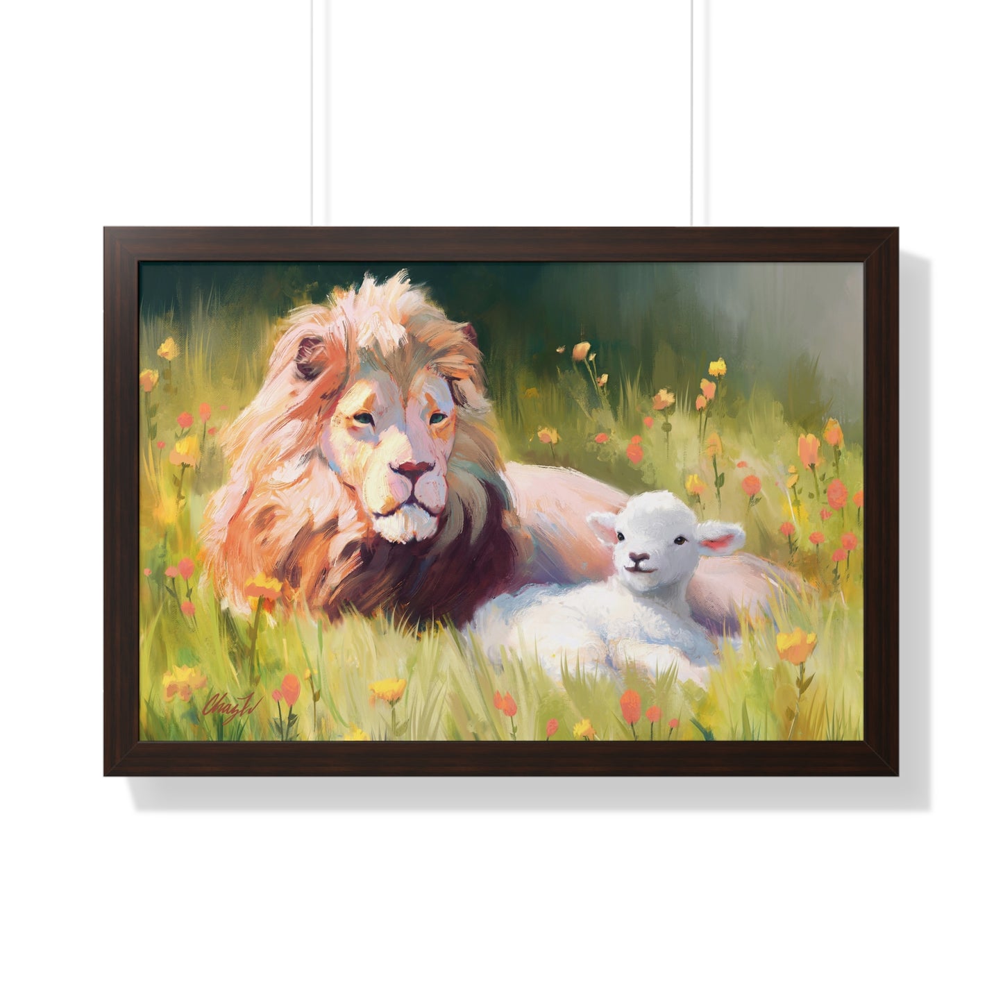 Framed Matte Print, The Lamb and the Lion, by Chaz Walgamott