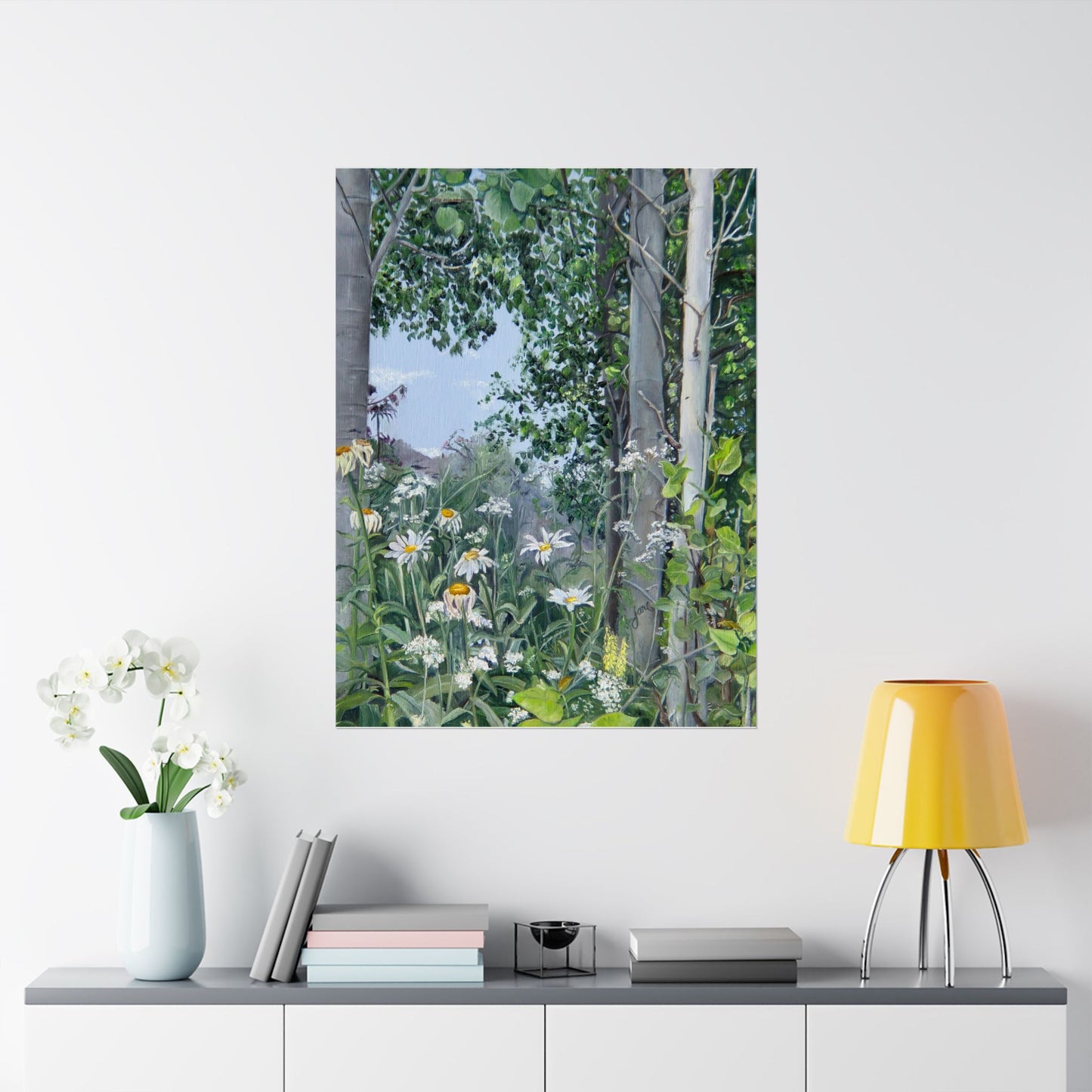 Quakies and Daisies by Jane Autry, Premium Matte Paper Print