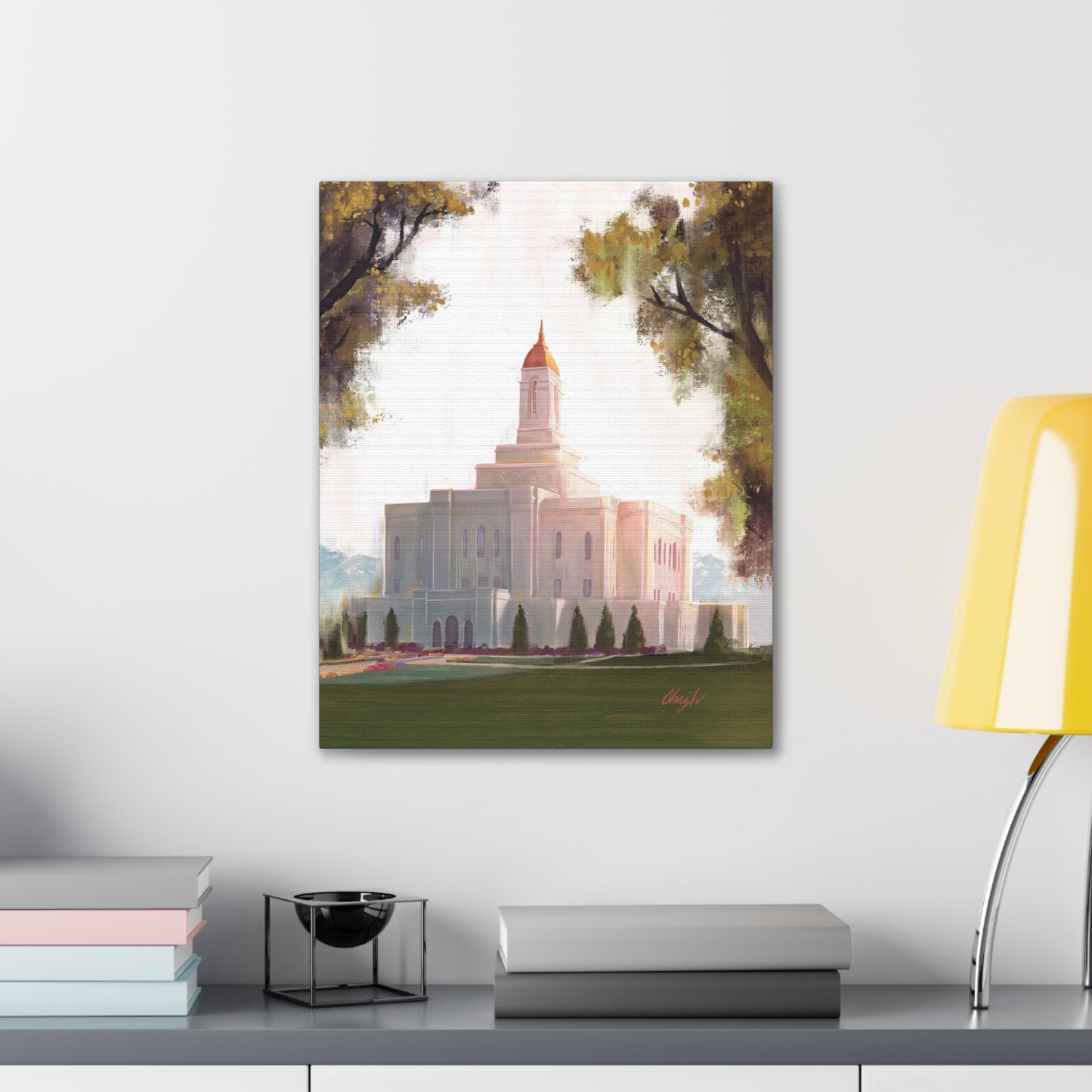 Canvas Gallery Wrap, Deseret Peak Temple-Golden, by Chaz Walgamott