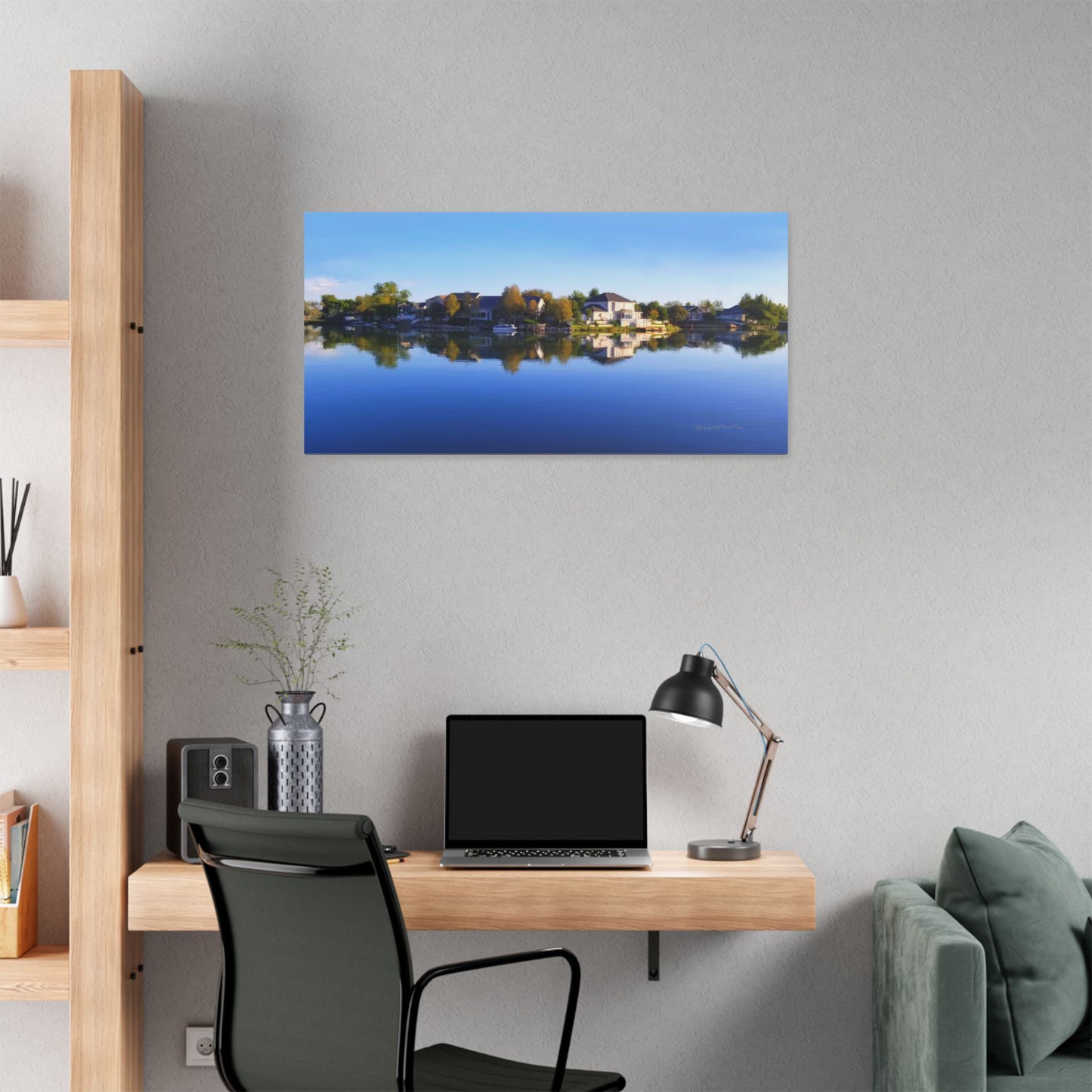 Classic Stretched Canvas, Blue Sky Reflection on Stansbury Lake, by Rod Walgamott
