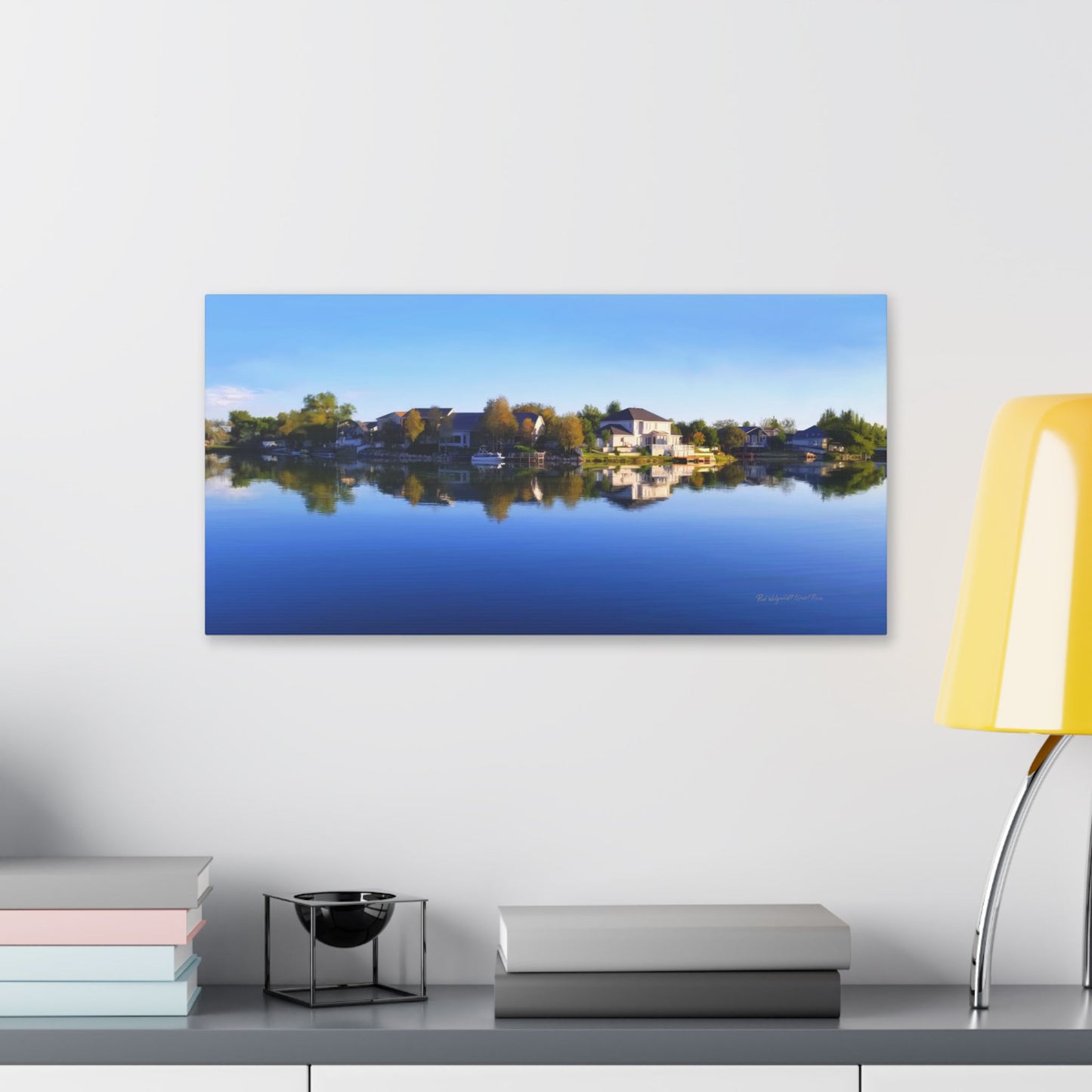 Classic Stretched Canvas, Blue Sky Reflection on Stansbury Lake, by Rod Walgamott