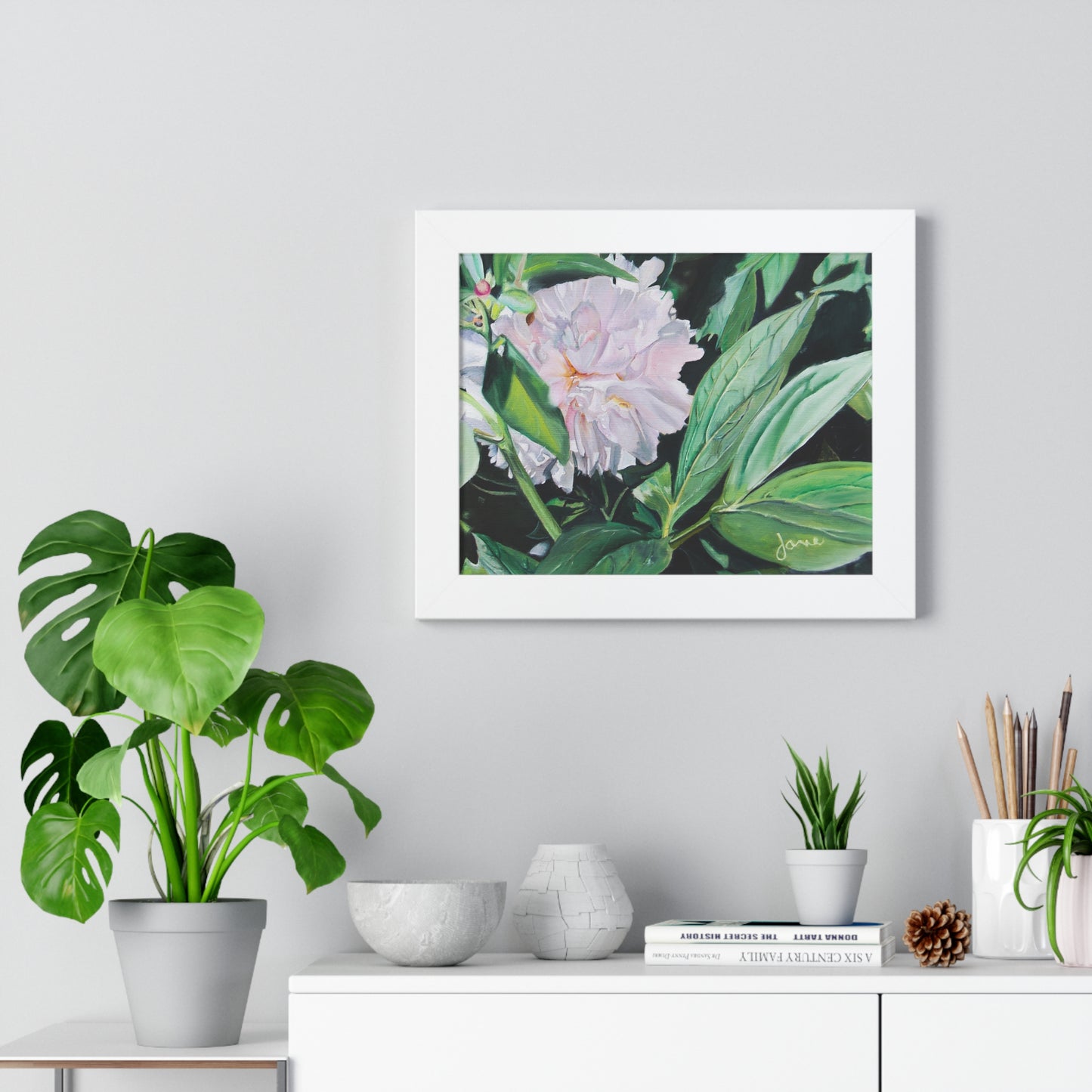 Premium Matte Print--Framed, Shy Peone by Jane Autry