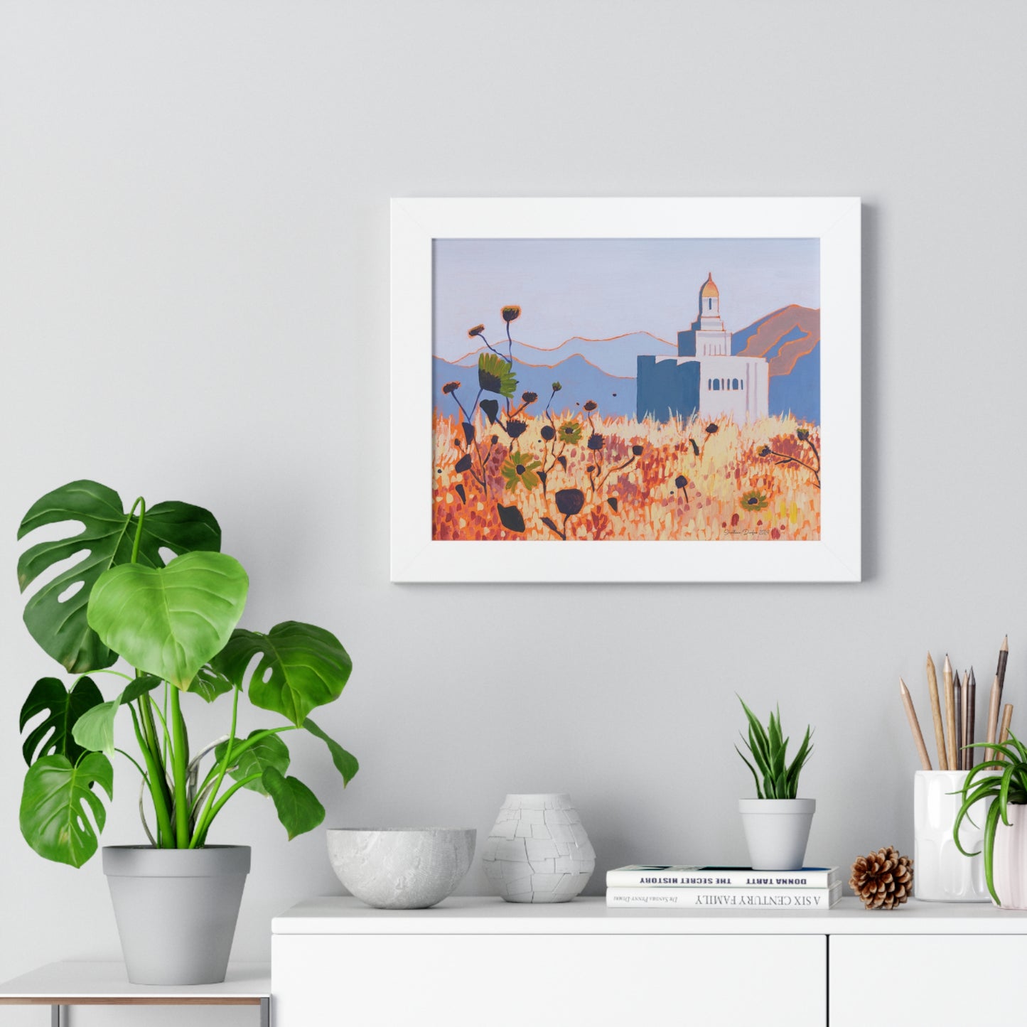 Premium Matte Print--Framed, Deseret Peak Temple by Shellece Durfee