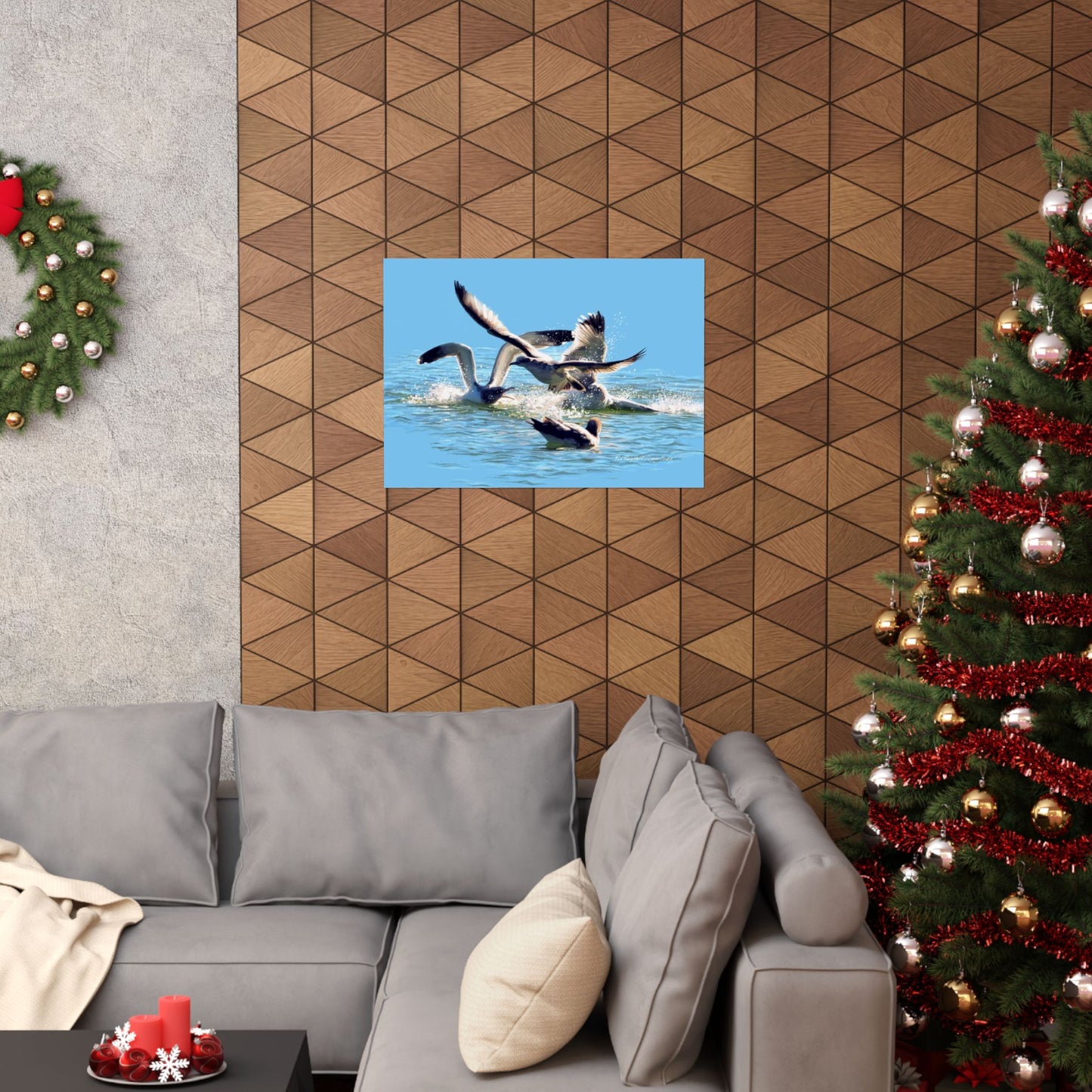 Premium Matte Print, Gull Fight on Stansbury Lake, by Rod Walgamott