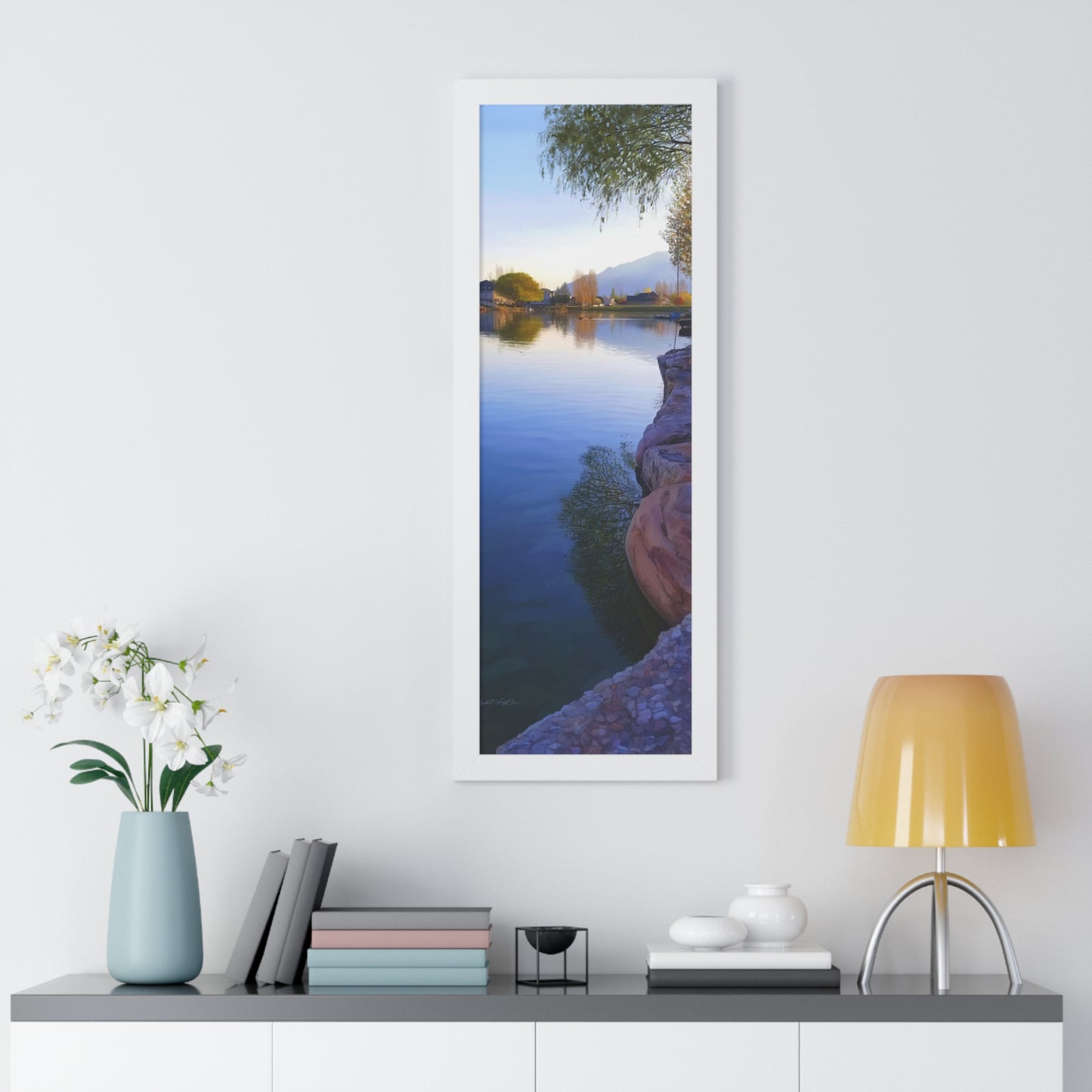 Framed Matte Print, Stansbury Lake, Looking North from Grant's Place, by Rod Walgamott