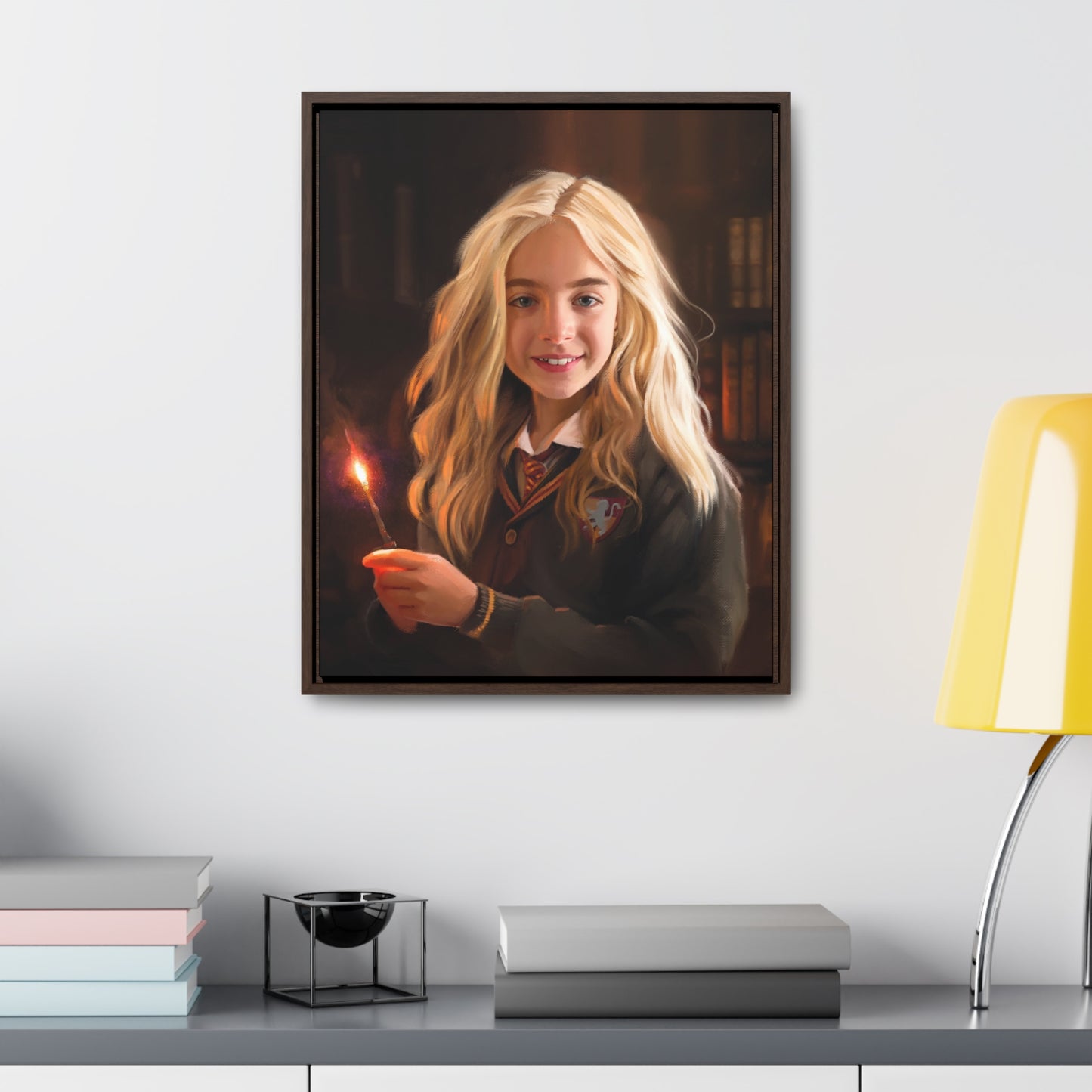 Framed canvas Wrap, Willa Mae Walgamott at Hogwarts, by Chaz Walgamott