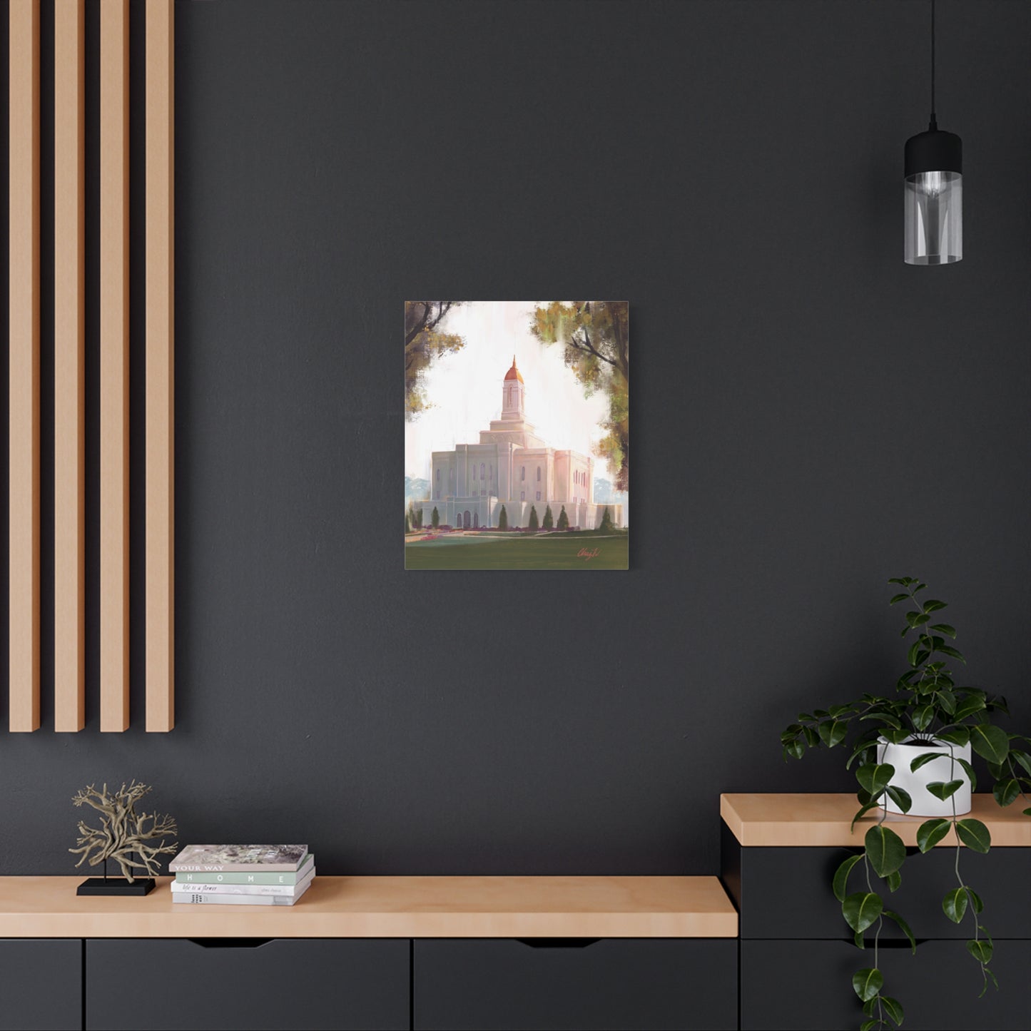 Canvas Gallery Wrap, Deseret Peak Temple-Golden, by Chaz Walgamott
