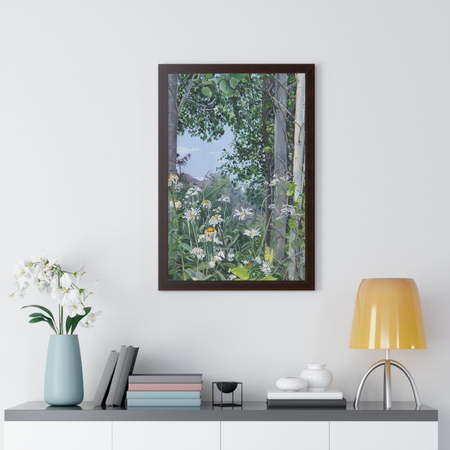 Quakies and Daisies by Jane Autry, Framed Matte Paper Print