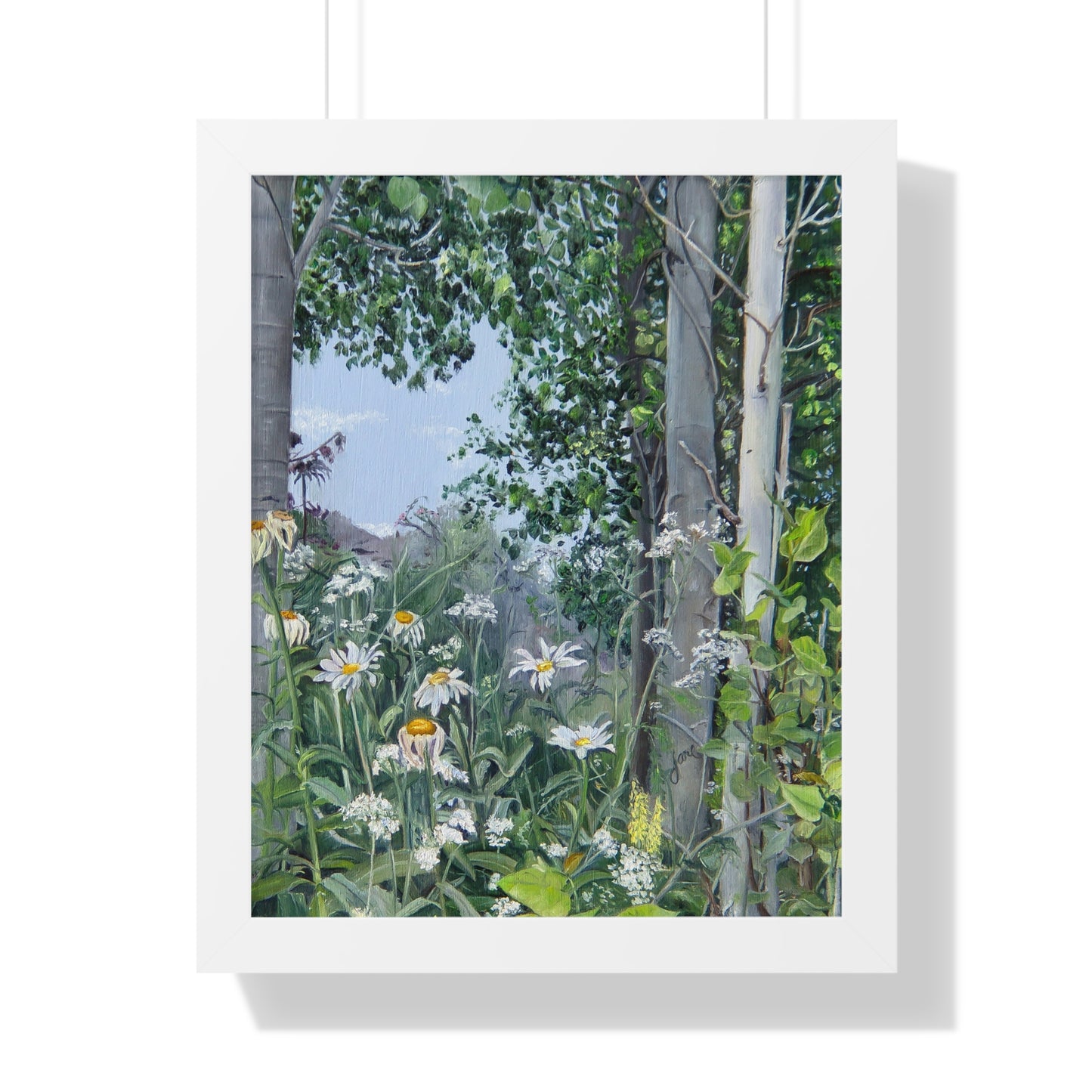 Quakies and Daisies by Jane Autry, Framed Matte Paper Print