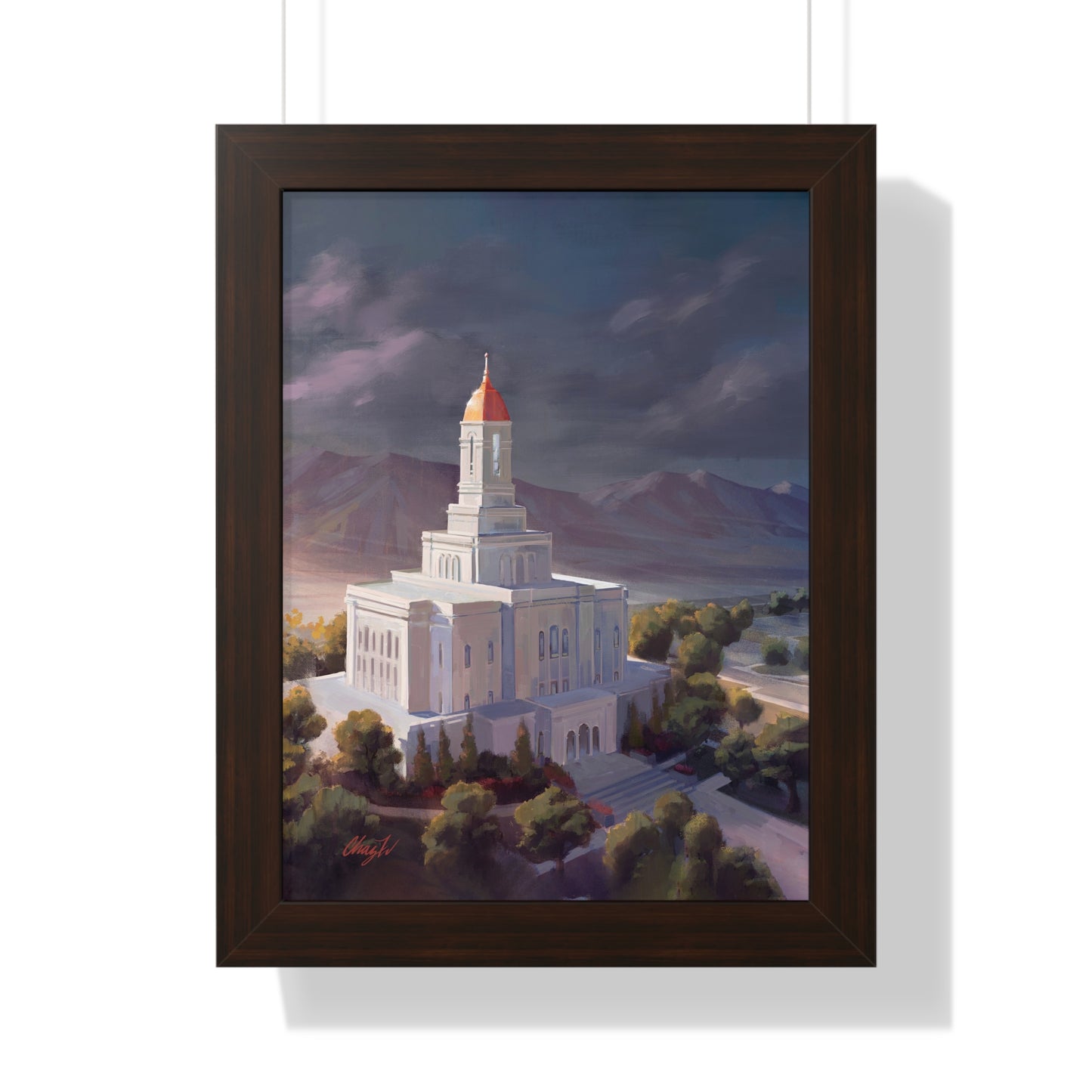 Framed Matte Print, Deseret Peak Temple--After the Storm, by Chaz Walgamott