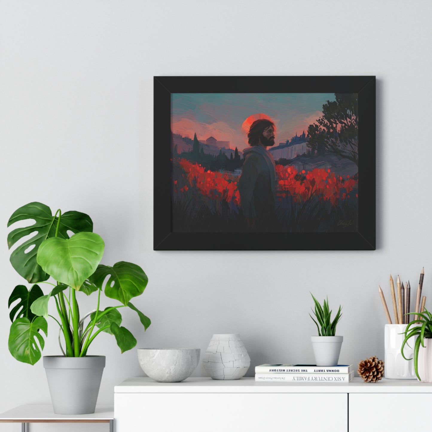 Framed Matte Print, "Though as Scarlet" by Chaz Walgamott