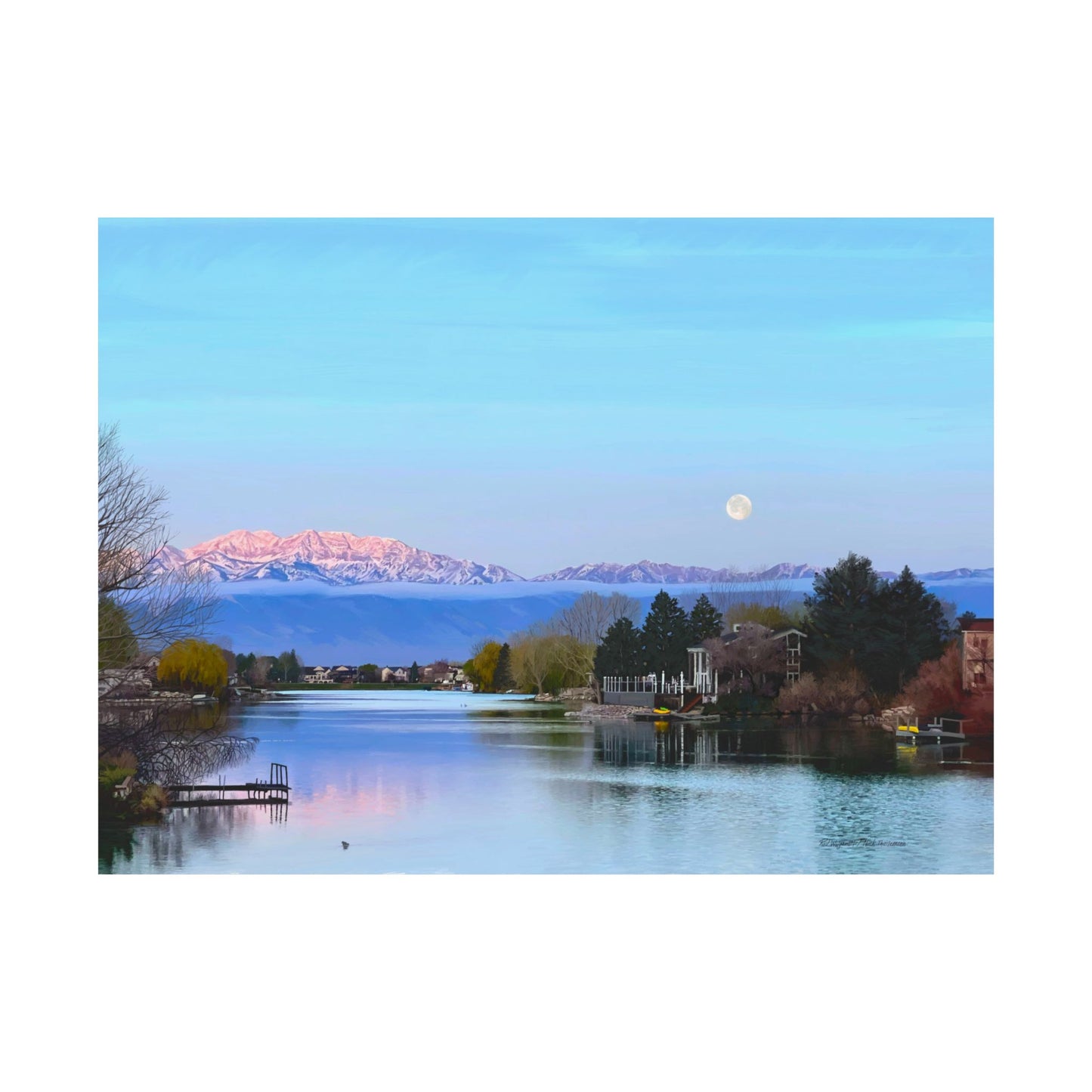 Premium Matte Print-Stansbury Lake Sunrise by Rod Walgamott, Reference photo by Nick Theilemann