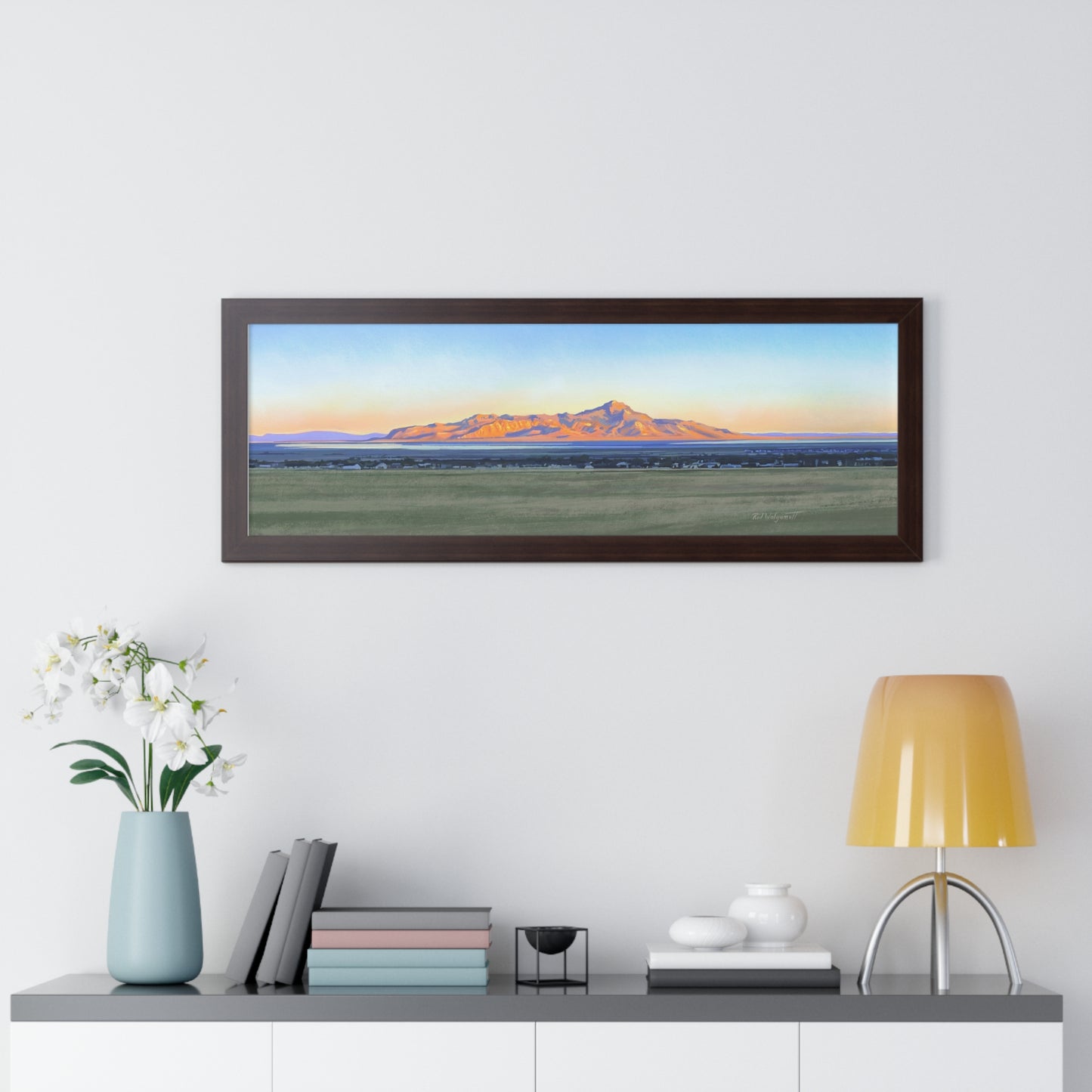 Framed Matte Print, Stansbury Island Sunrise, by Rod Walgamott