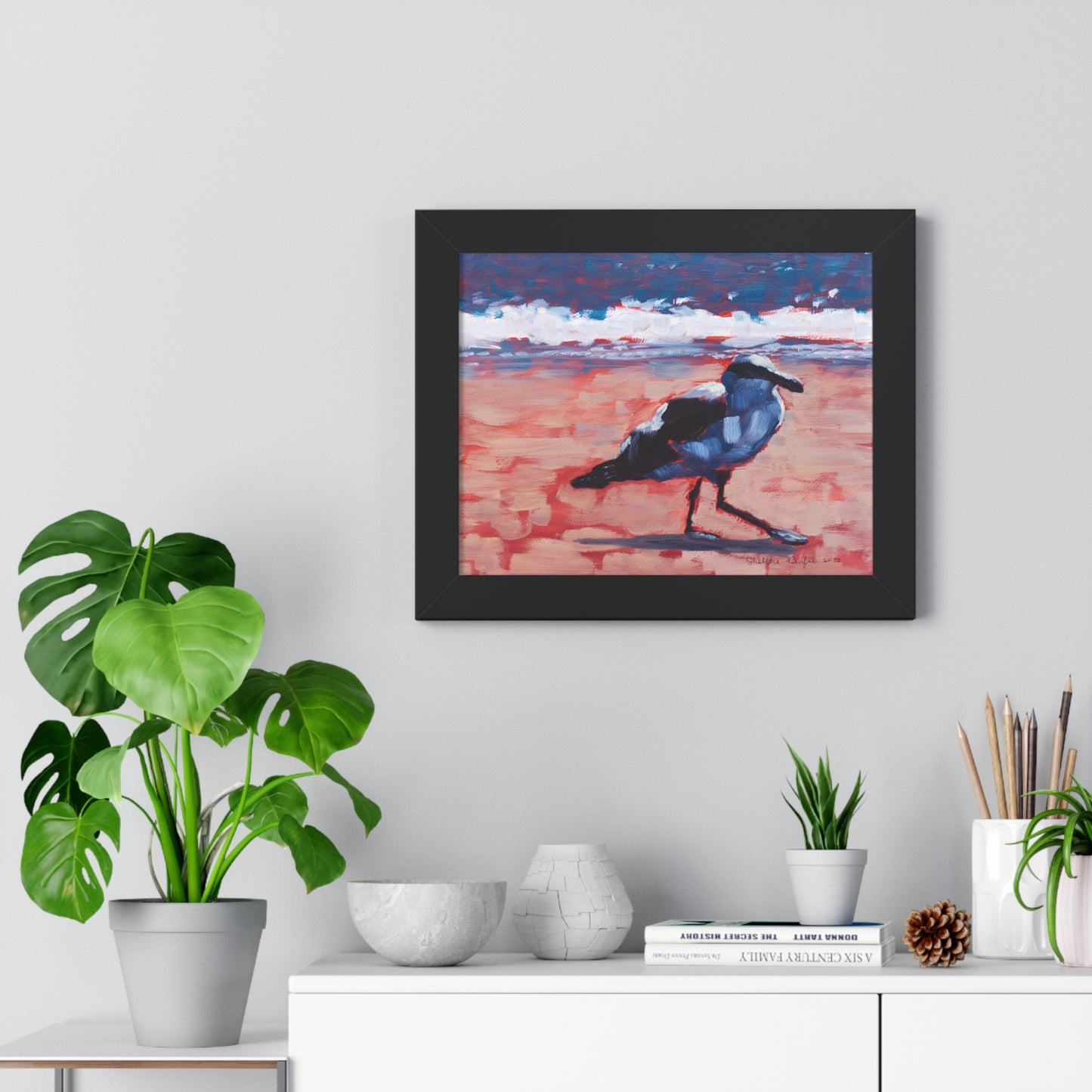 Framed Matte Print, Seagull, by Shellece Durfee