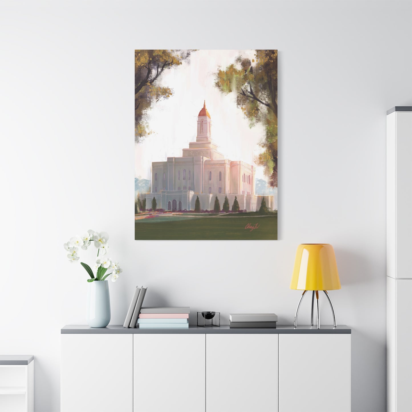Canvas Gallery Wrap, Deseret Peak Temple-Golden, by Chaz Walgamott