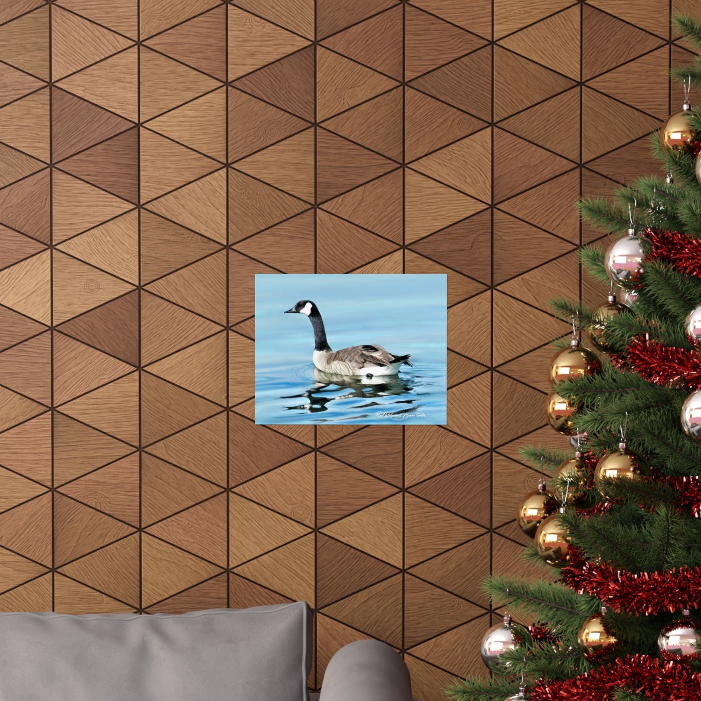 Premium Matte Print, Canada Goose on Stansbury Lake, by Rod Walgamott (Reference Photo by Lyman Condie)