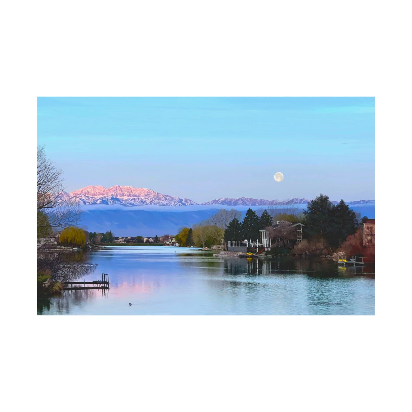 Premium Matte Print-Stansbury Lake Sunrise by Rod Walgamott, Reference photo by Nick Theilemann
