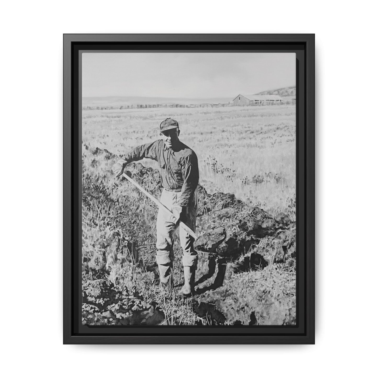 Canvas Art Print - Framed, Clyde Hogan's 1.5 Mile Trench by Rod Walgamott