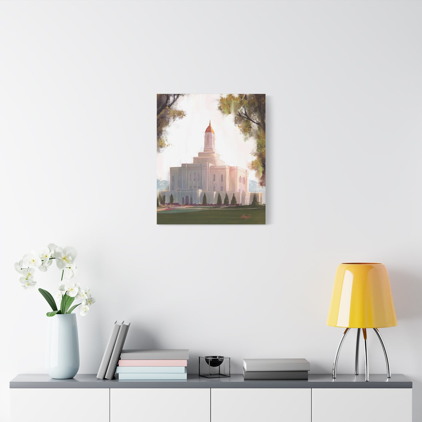 Canvas Gallery Wrap, Deseret Peak Temple-Golden, by Chaz Walgamott