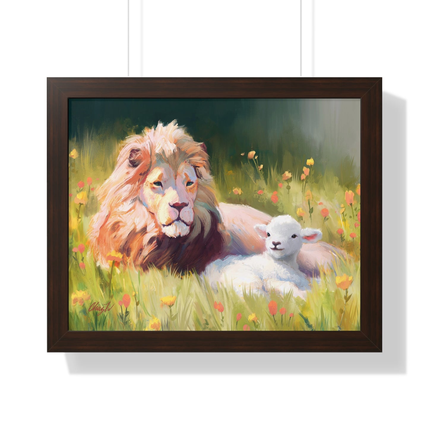 Framed Matte Print, The Lamb and the Lion, by Chaz Walgamott