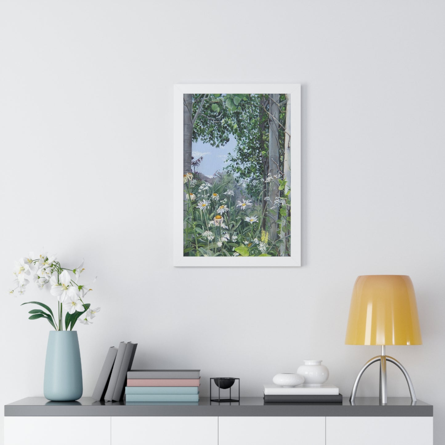 Quakies and Daisies by Jane Autry, Framed Matte Paper Print