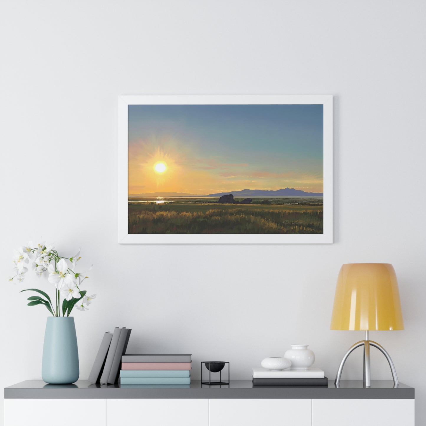 Framed Matte Print, Adobe Rock Sunset