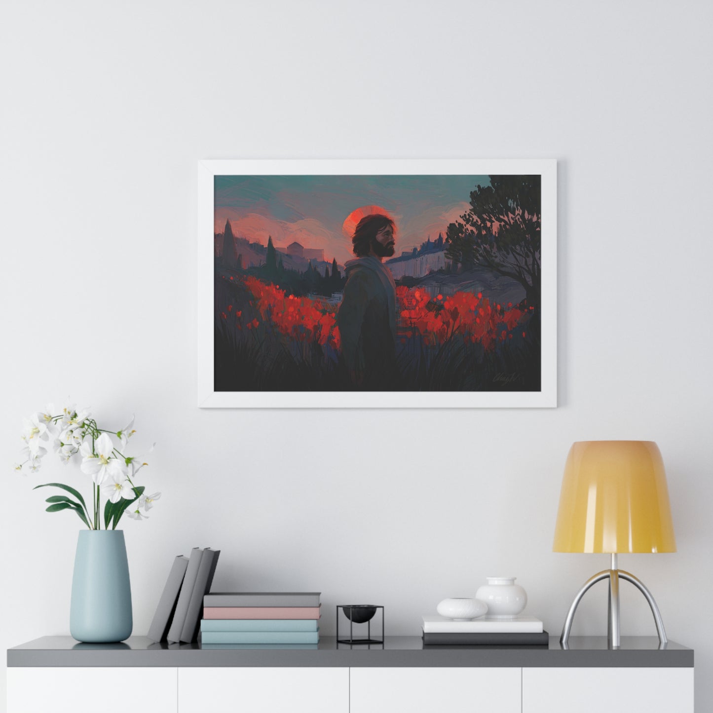 Framed Matte Print, "Though as Scarlet" by Chaz Walgamott