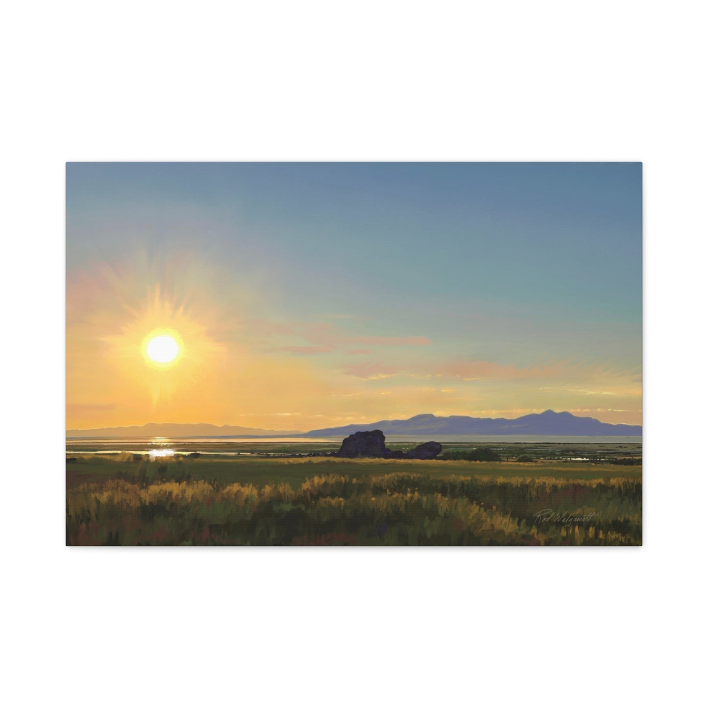 Adobe Rock Sunset, by Rod Walgamott-Canvas Gallery Wrap