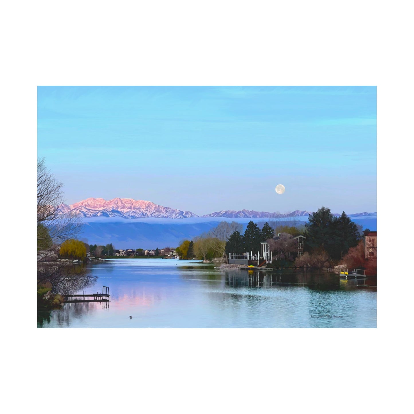 Premium Matte Print-Stansbury Lake Sunrise by Rod Walgamott, Reference photo by Nick Theilemann