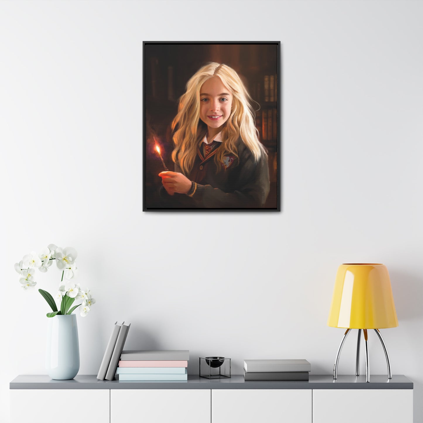 Framed canvas Wrap, Willa Mae Walgamott at Hogwarts, by Chaz Walgamott