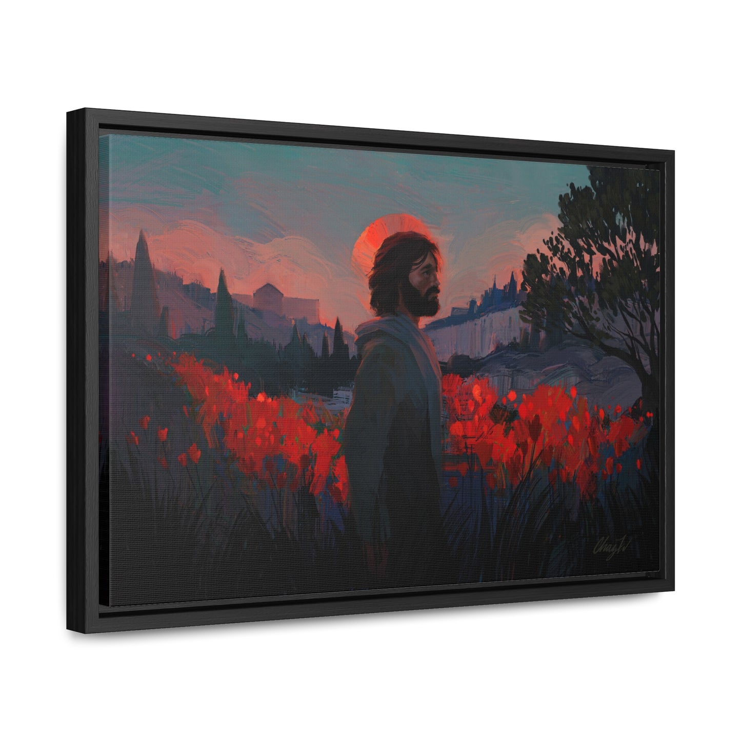 Stretched Canvas Print in Wood Frame, "Though as Scarlet" by Chaz Walgamott