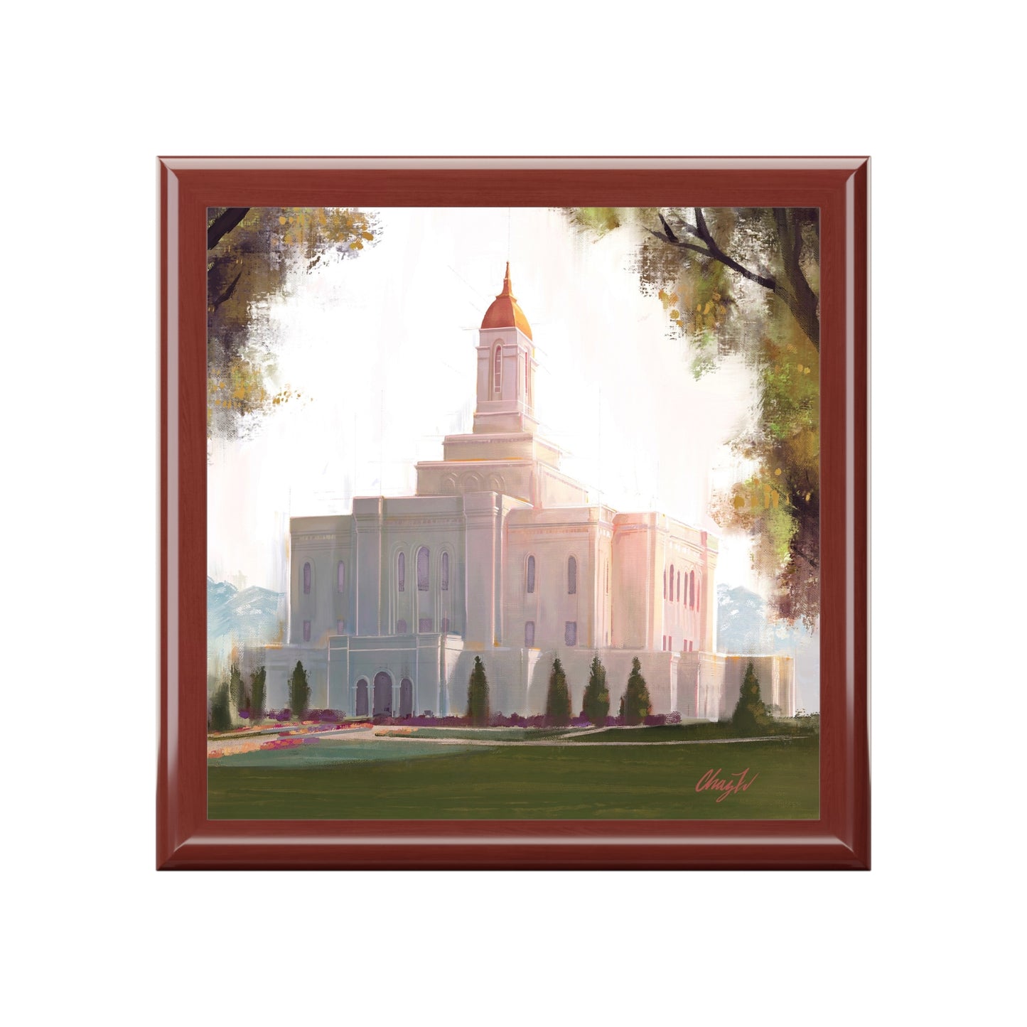 Jewelry Box featuring the Deseret Peak Temple--Golden, by Chaz Walgamott