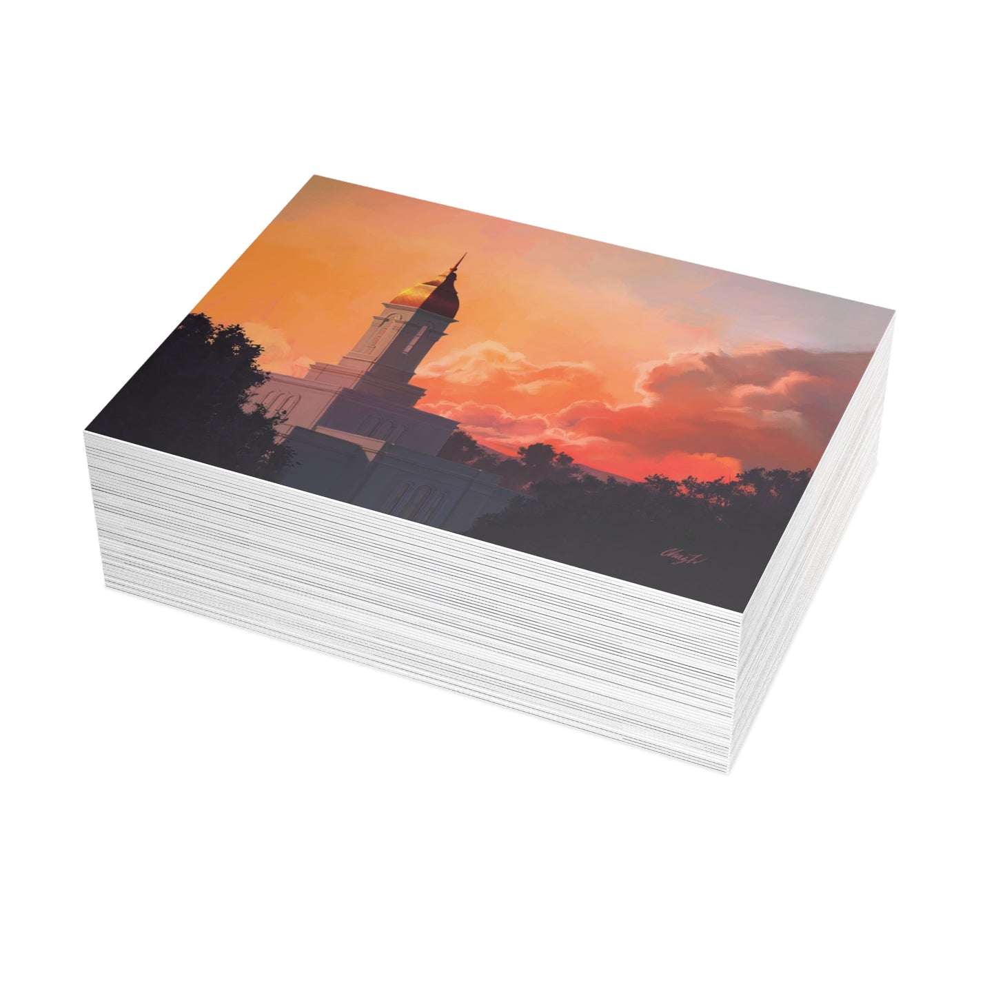 Temple Card Bundle (envelopes not included) Deseret Peak Temple-Sunset