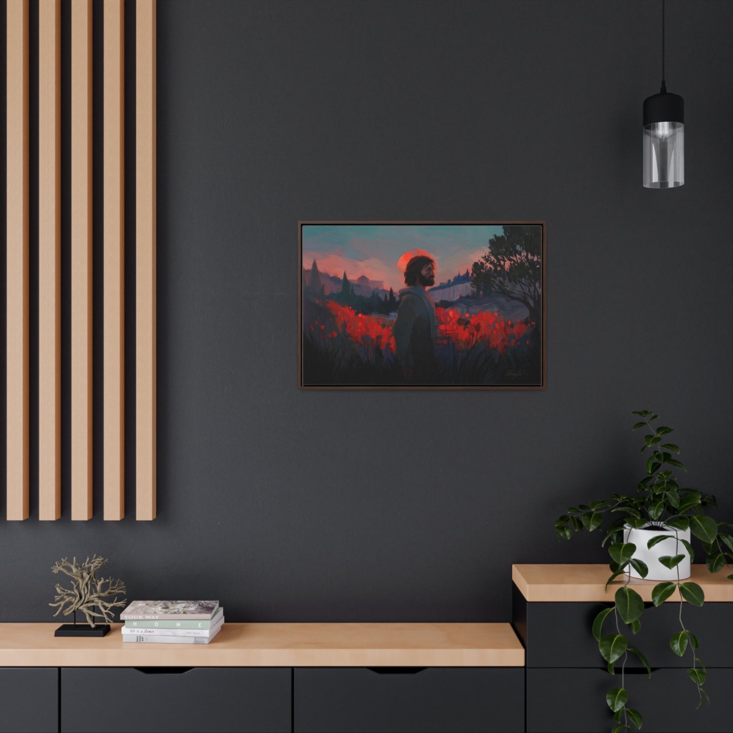 Stretched Canvas Print in Wood Frame, "Though as Scarlet" by Chaz Walgamott