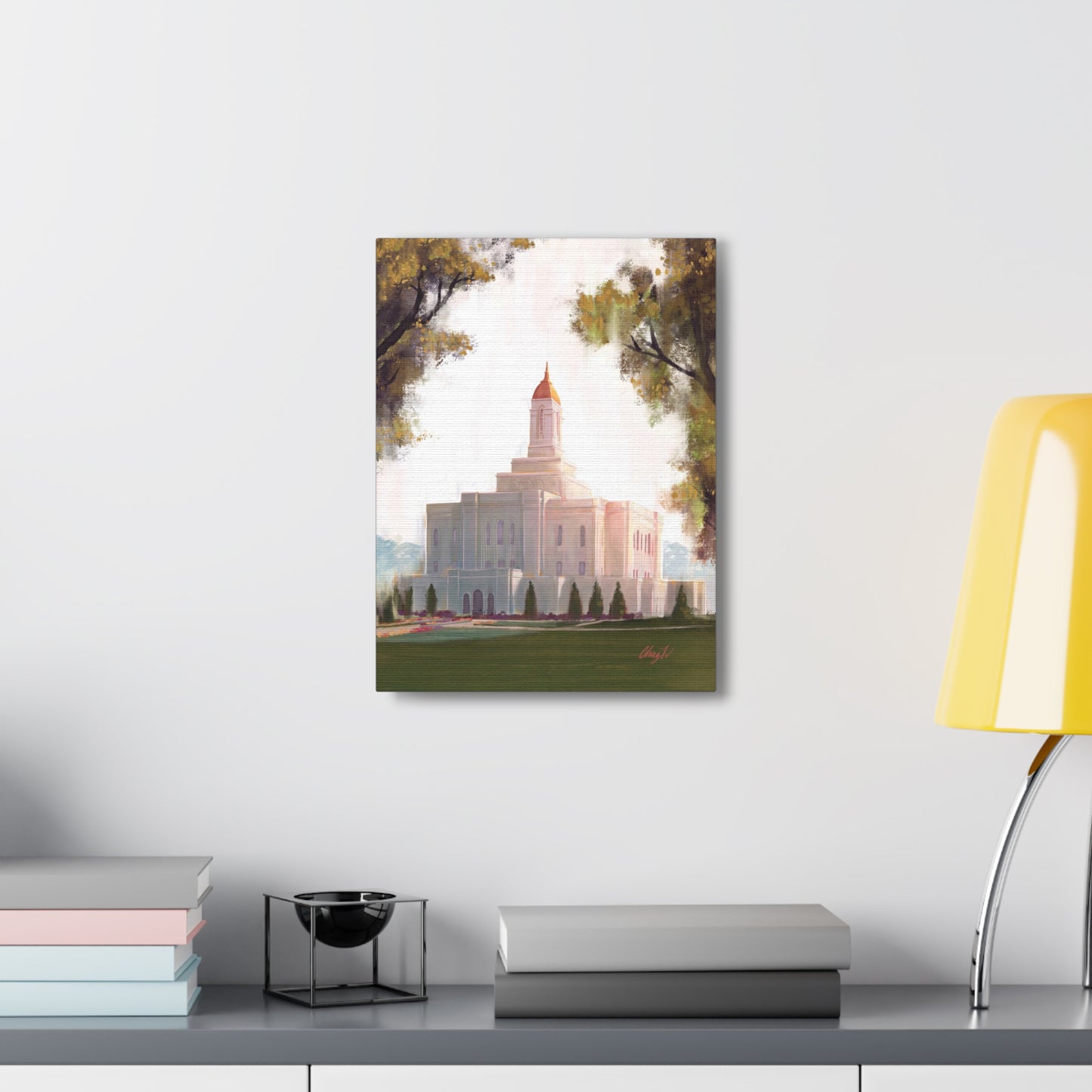 Canvas Gallery Wrap, Deseret Peak Temple-Golden, by Chaz Walgamott