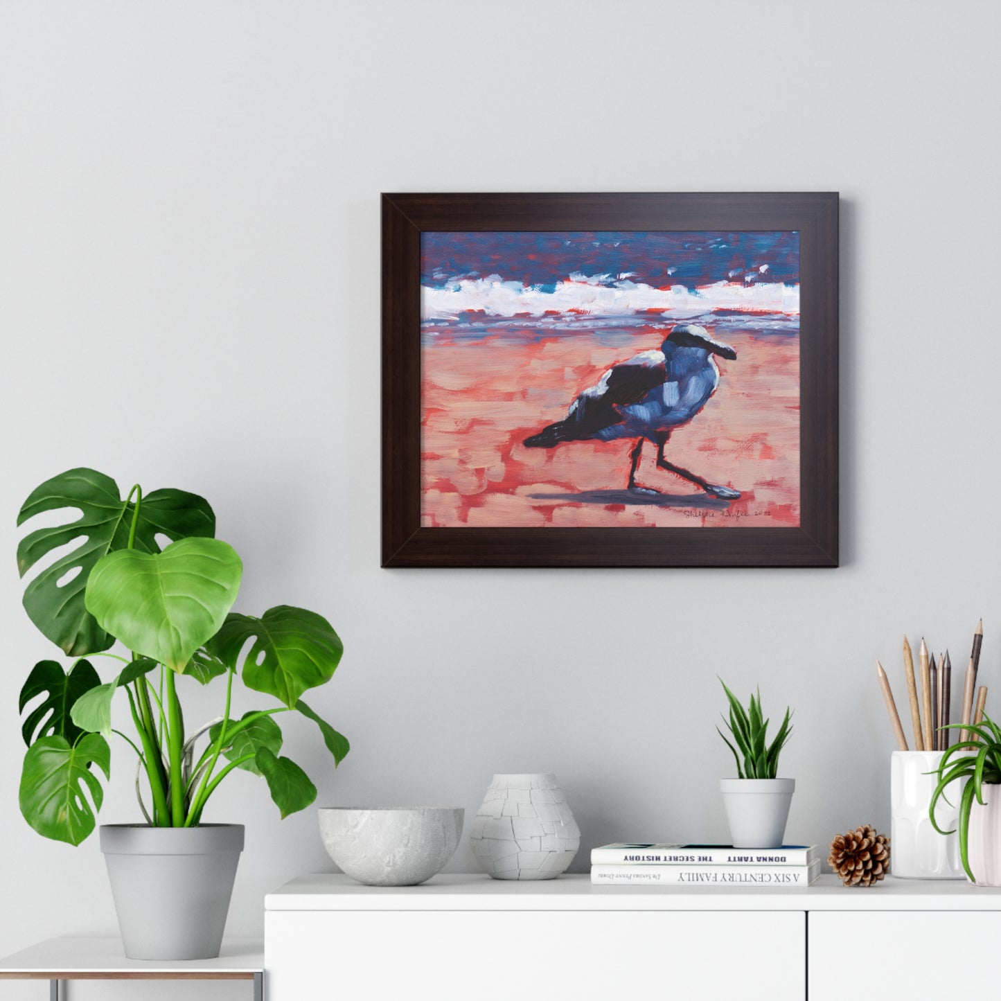 Framed Matte Print, Seagull, by Shellece Durfee
