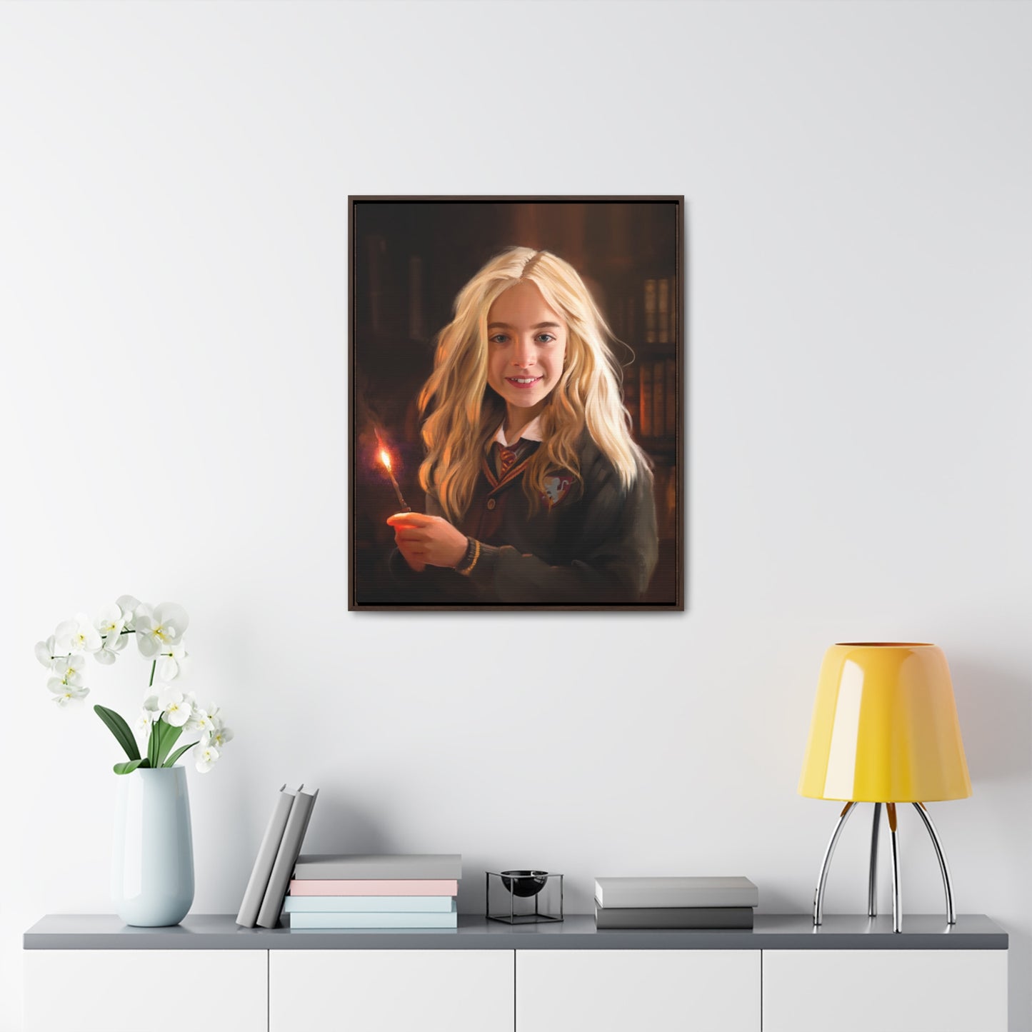 Framed canvas Wrap, Willa Mae Walgamott at Hogwarts, by Chaz Walgamott